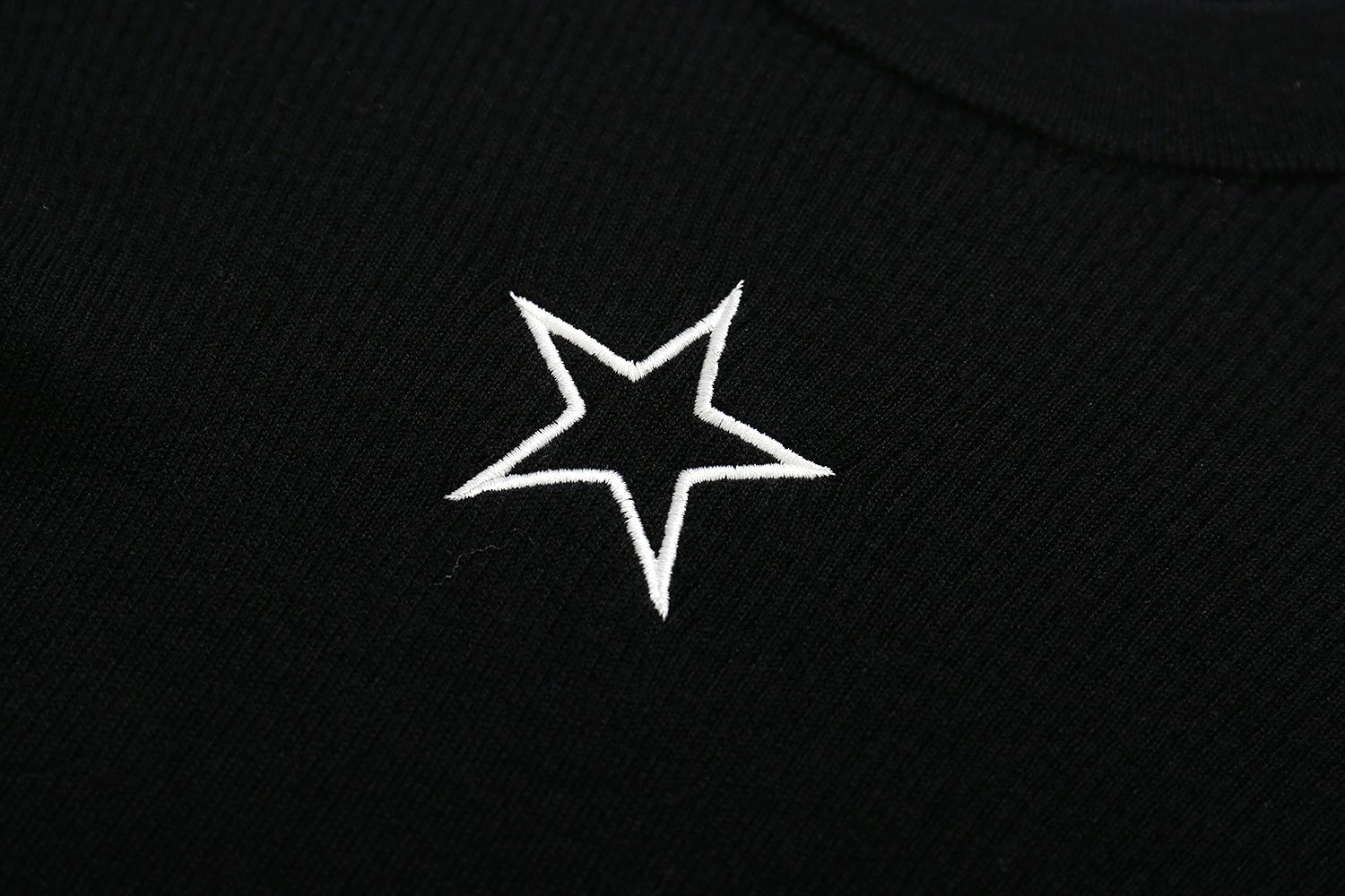 SOMESOWE Black Stitched Star Bottoming Shirt | MADA IN CHINA