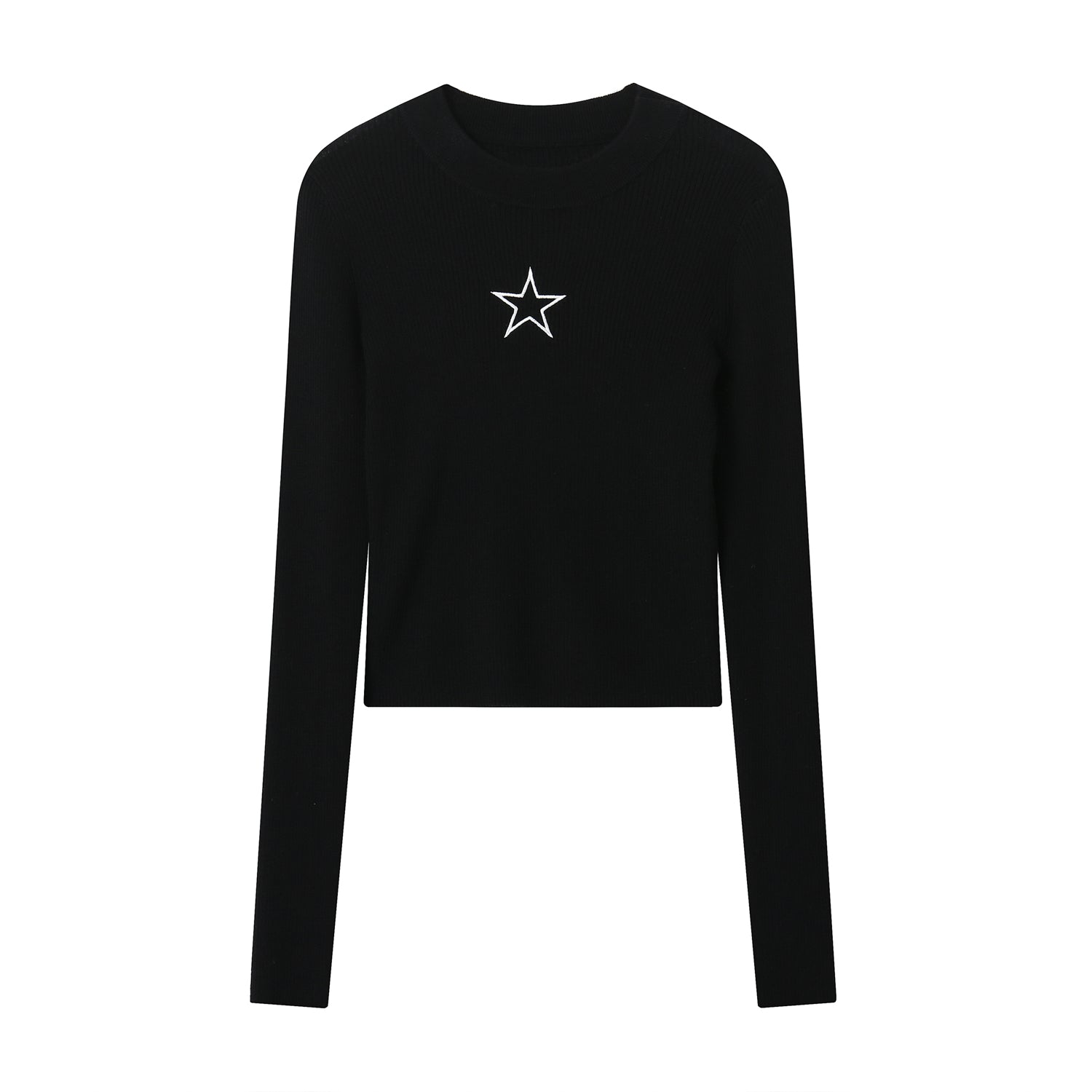 SOMESOWE Black Stitched Star Bottoming Shirt | MADA IN CHINA