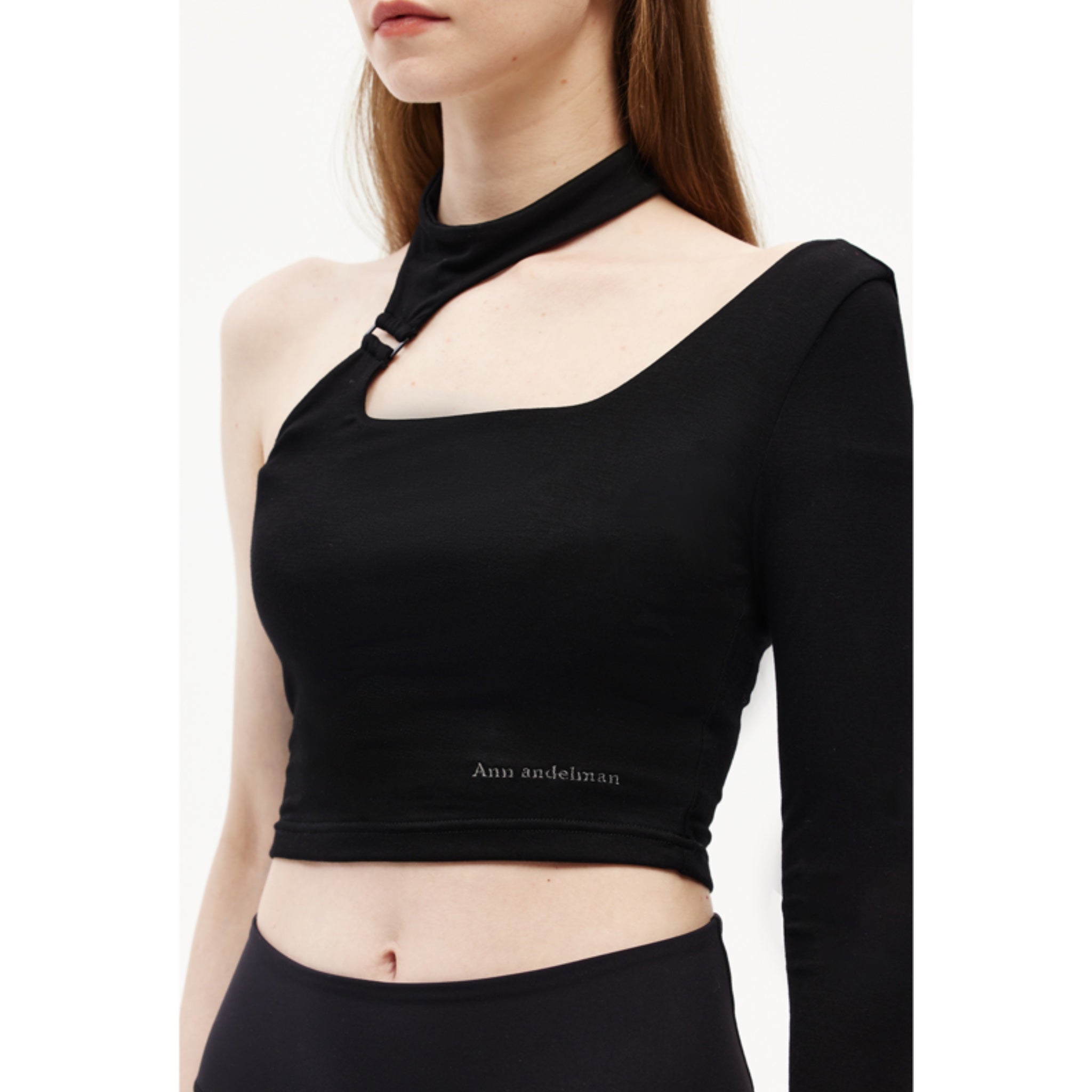 ANN ANDELMAN Black Strap One Shoulder Top | MADA IN CHINA