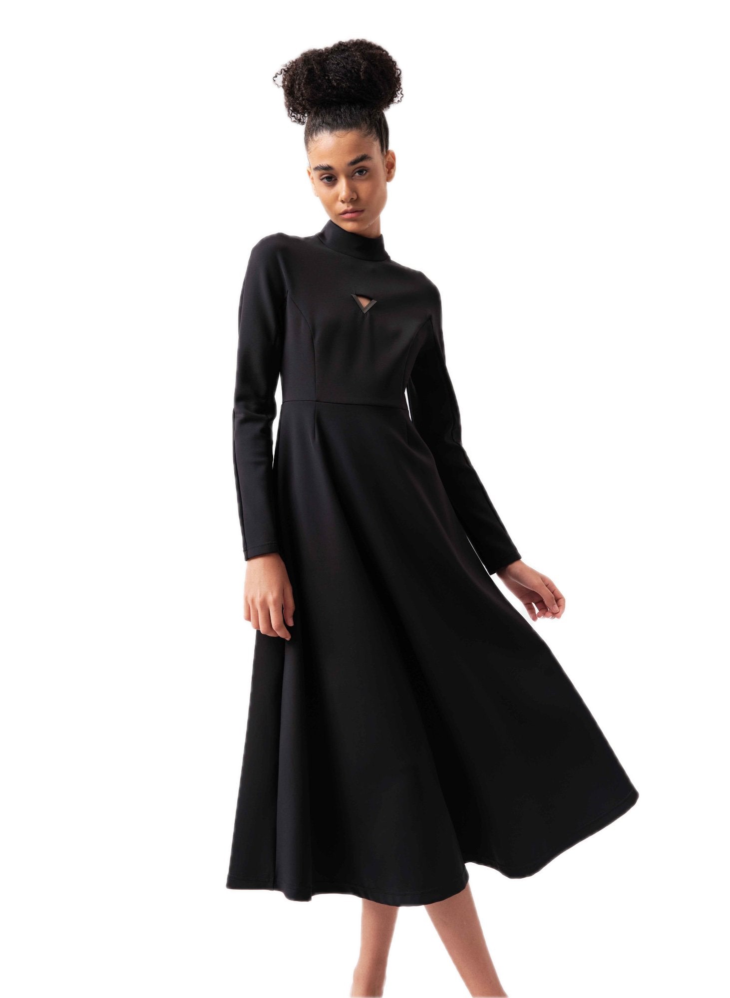 VANN VALRENCÉ Black The Dark Abyss Metal Logo Long Dress | MADA IN CHINA