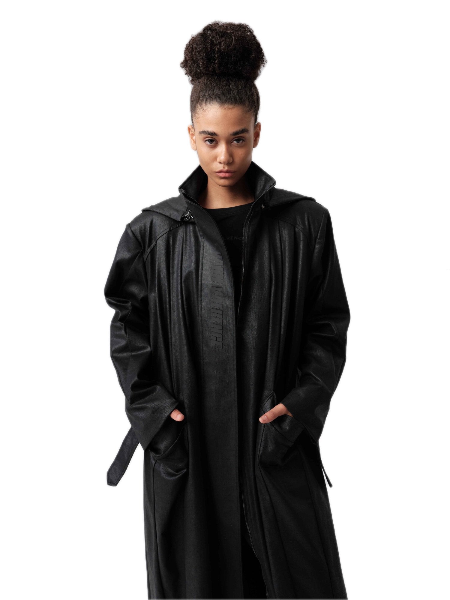 VANN VALRENCÉ Black The Dark Abyss Wide Fit Long Trench Coat | MADA IN CHINA