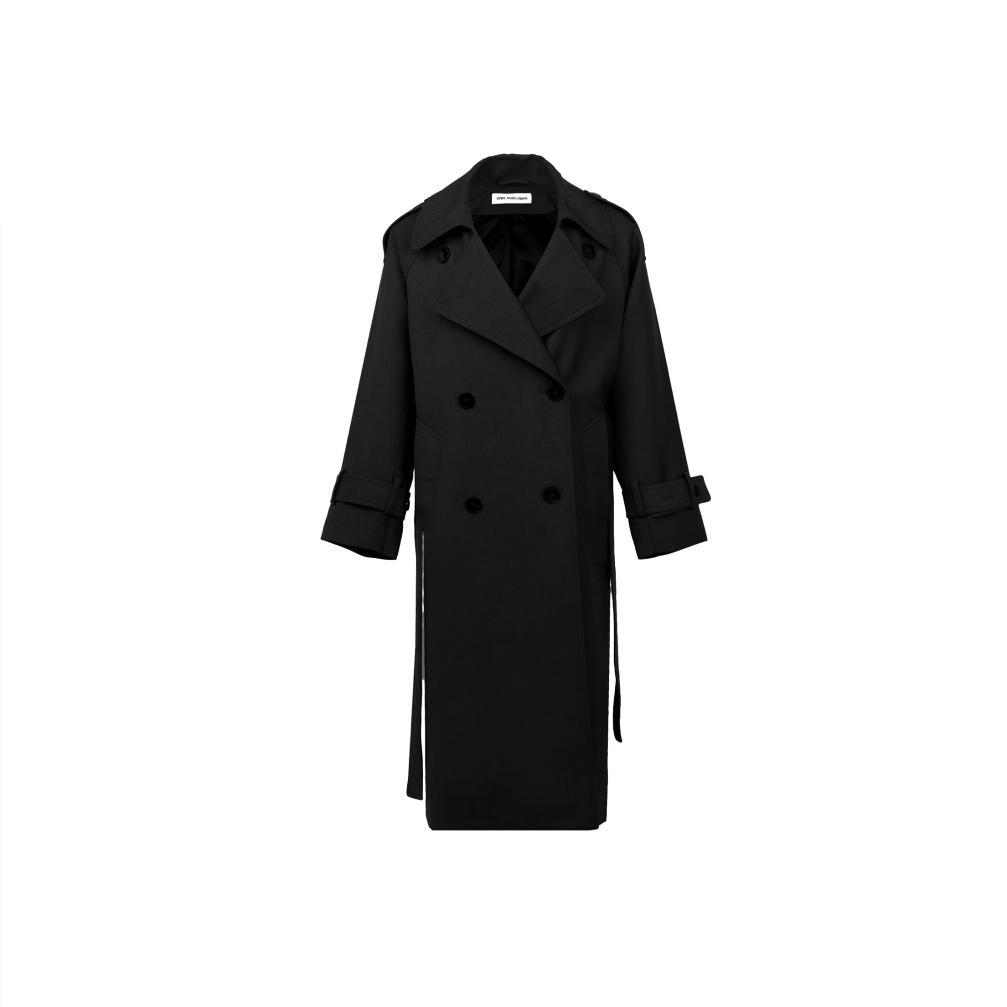 ANN ANDELMAN Black Trench Coat | MADA IN CHINA