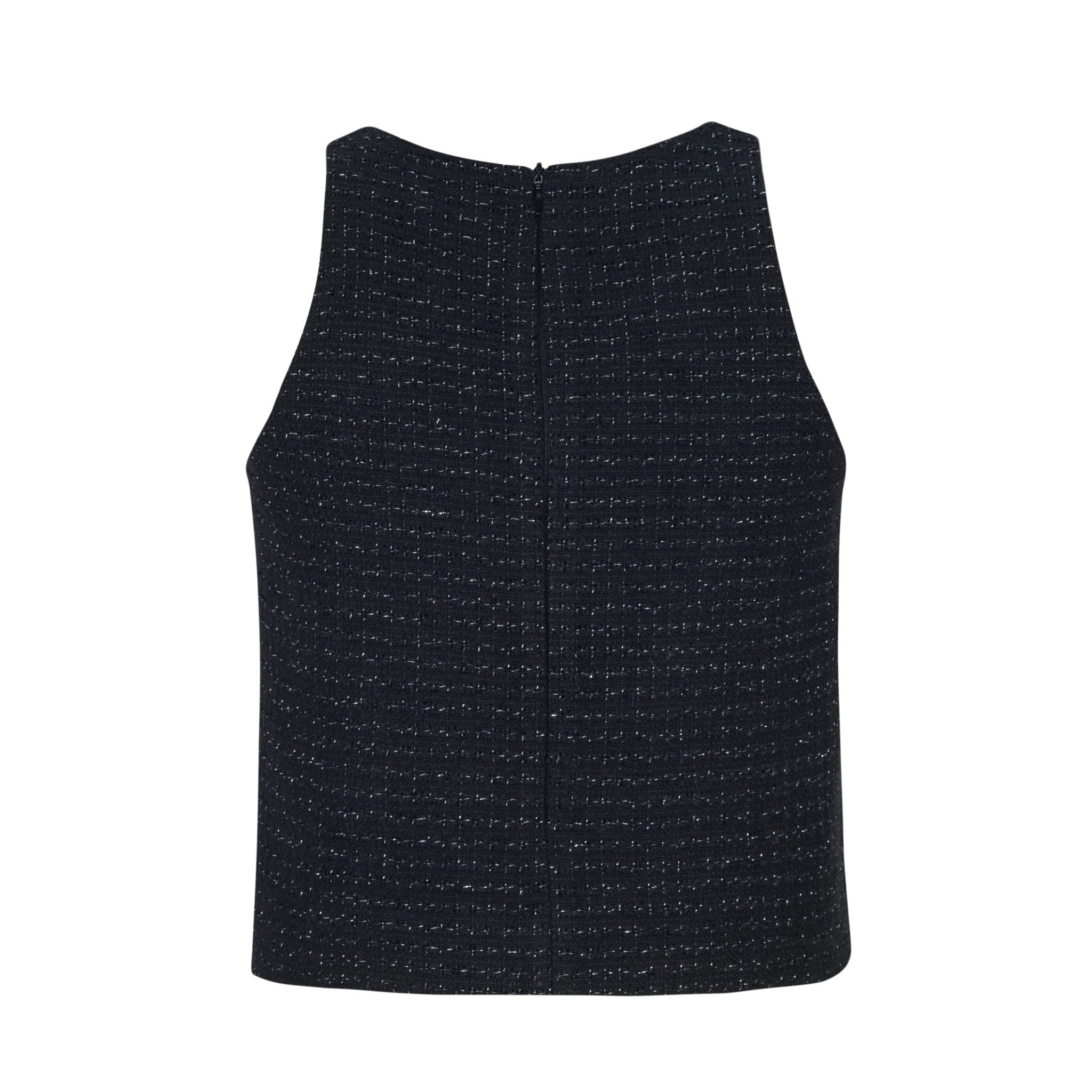 Alexia Sandra Black Tweed Pearl Vest | MADA IN CHINA