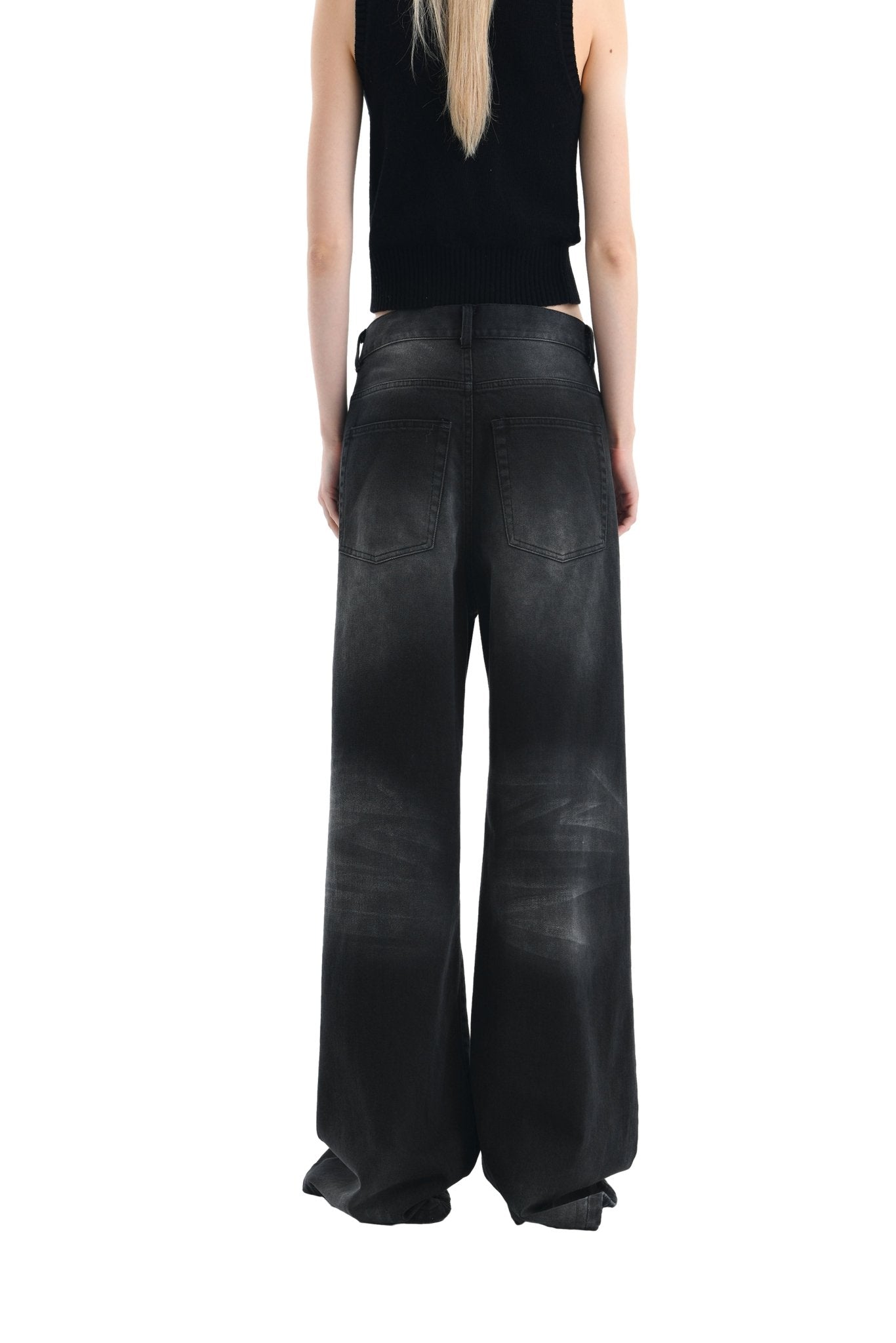 ANN ANDELMAN Black Ultra Wide-Leg Jeans | MADA IN CHINA