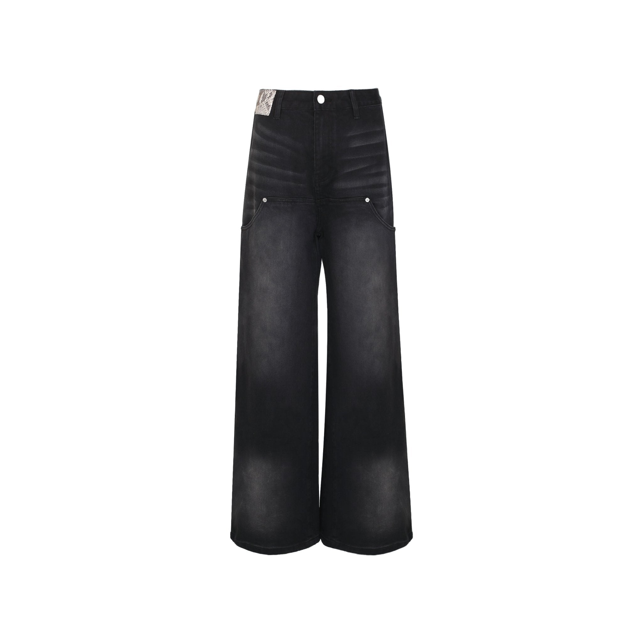 ANN ANDELMAN Black Ultra Wide-Leg Jeans | MADA IN CHINA