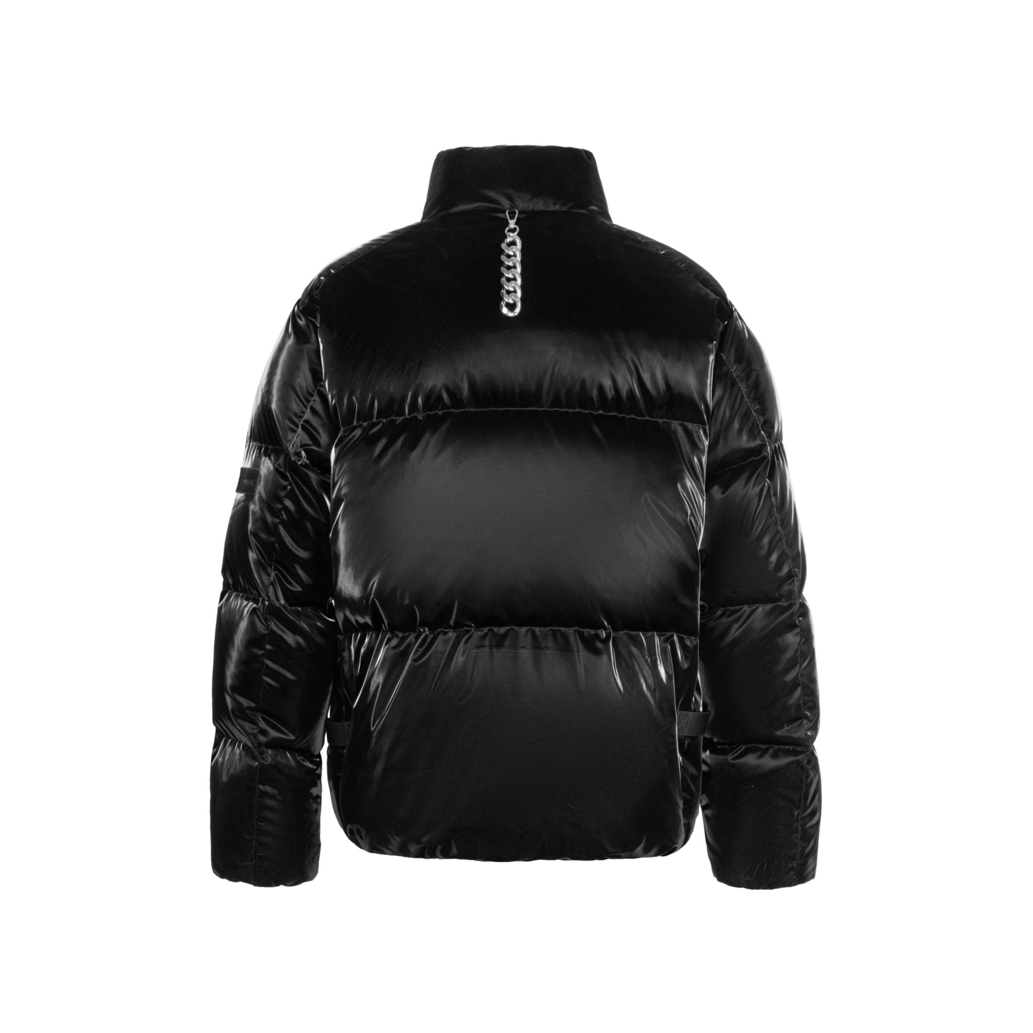 UNAWARES Black Water-Gloss Custom Buckle Down Jacket | MADA IN CHINA