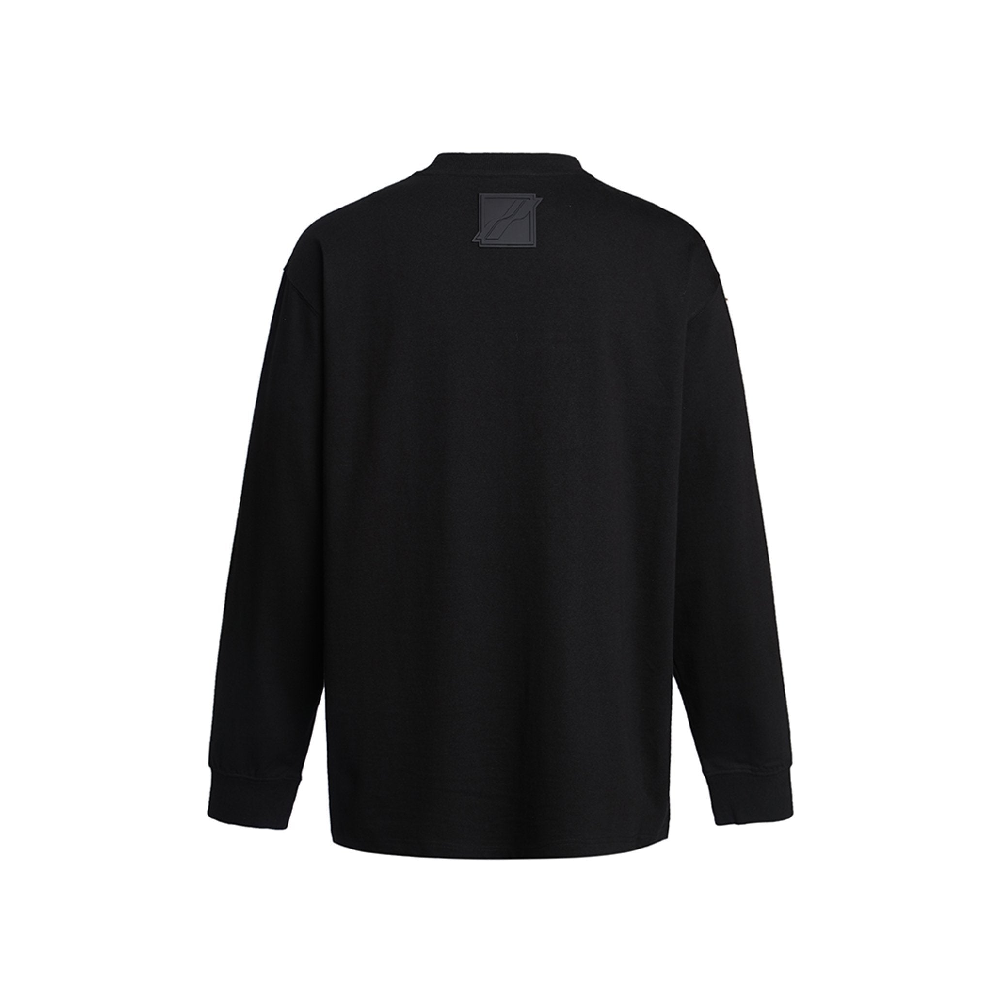 WE11DONE Black We11Done Crystal Logo Long Sleeve T-Shirt | MADA IN CHINA