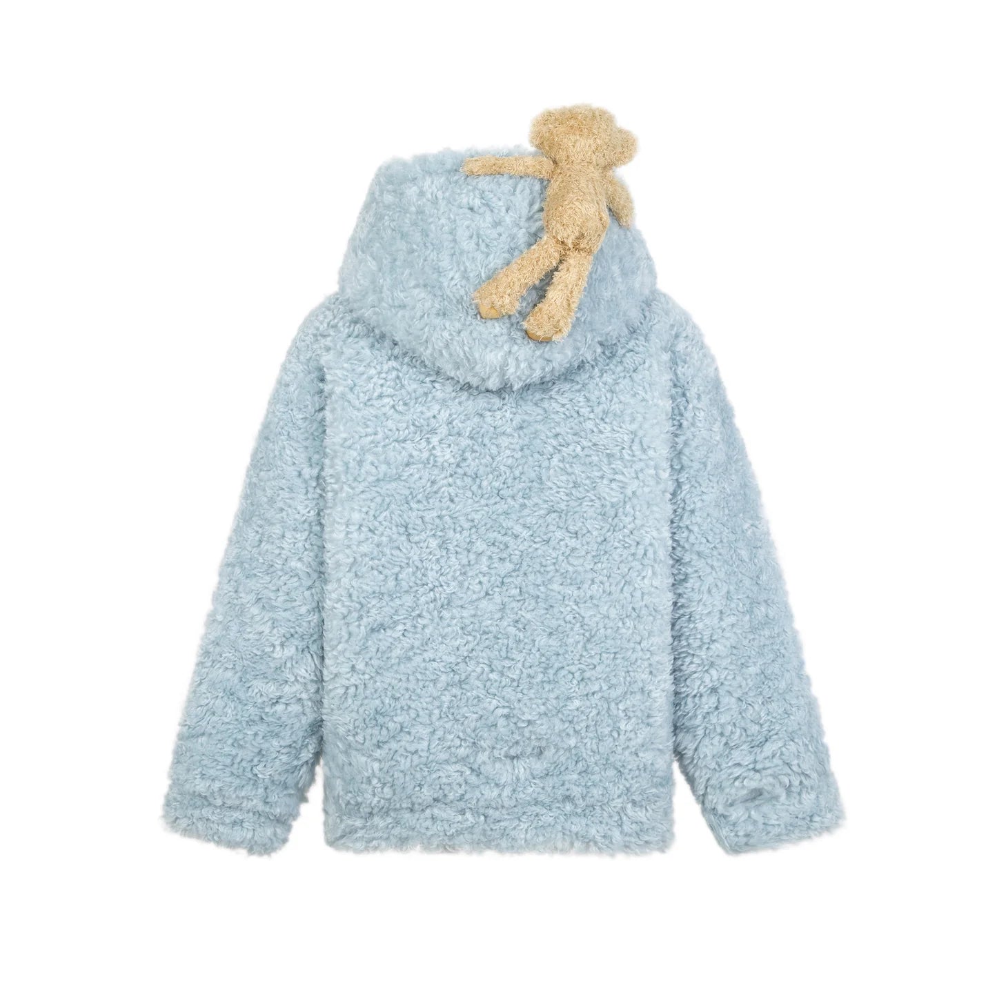 13DE MARZO Blue Bear Fuzzy Hoodie Coat | MADA IN CHINA