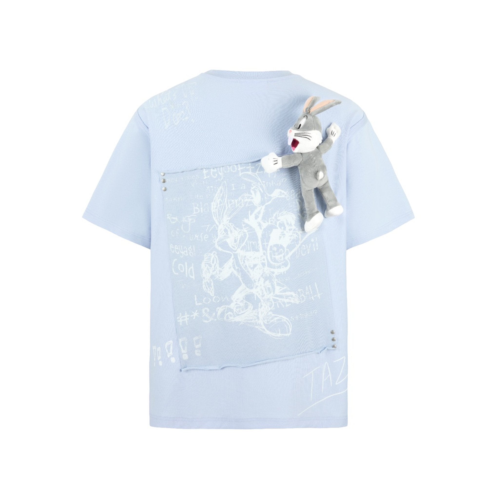 13DE MARZO Blue Bugs Bunny Sketch T-Shirt | MADA IN CHINA