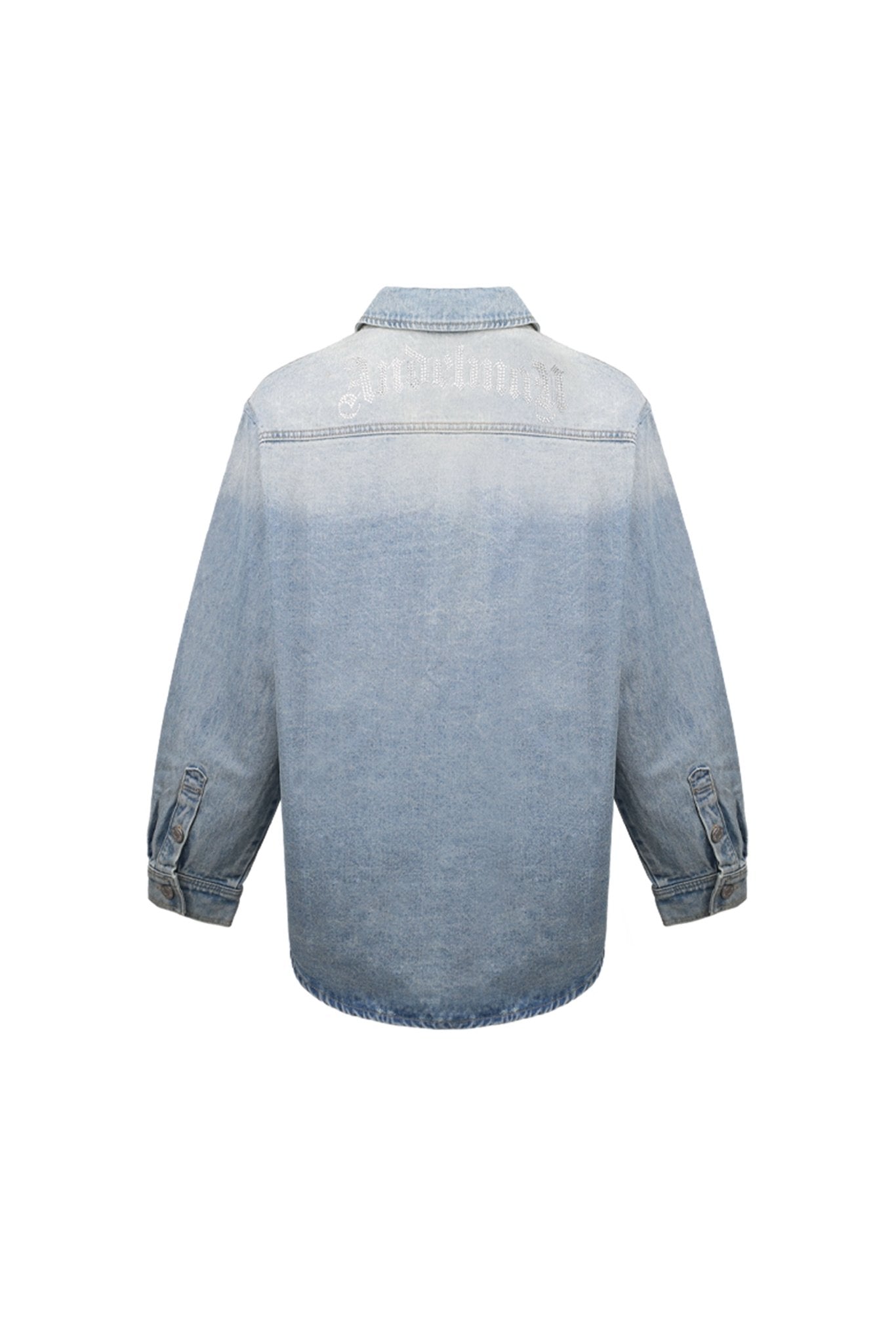 ANN ANDELMAN Blue Denim Diamante Embellished Shirt | MADA IN CHINA