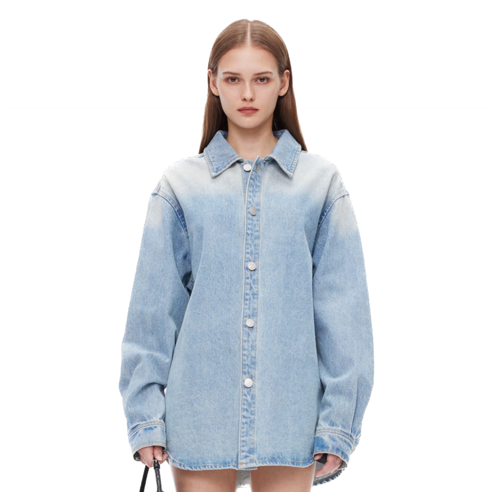 ANN ANDELMAN Blue Denim Diamante Embellished Shirt | MADA IN CHINA