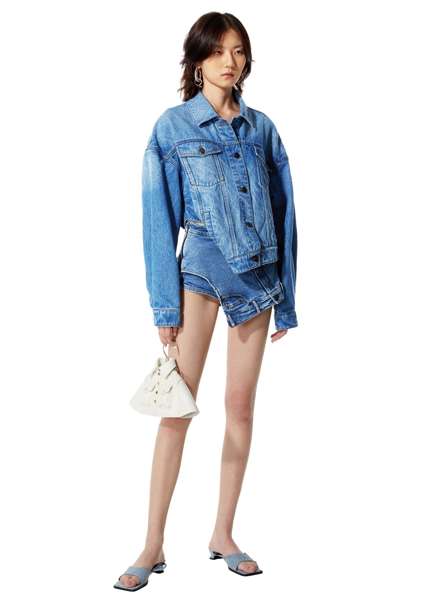 MARRKNULL Blue Dislocation Denim Jacket | MADA IN CHINA