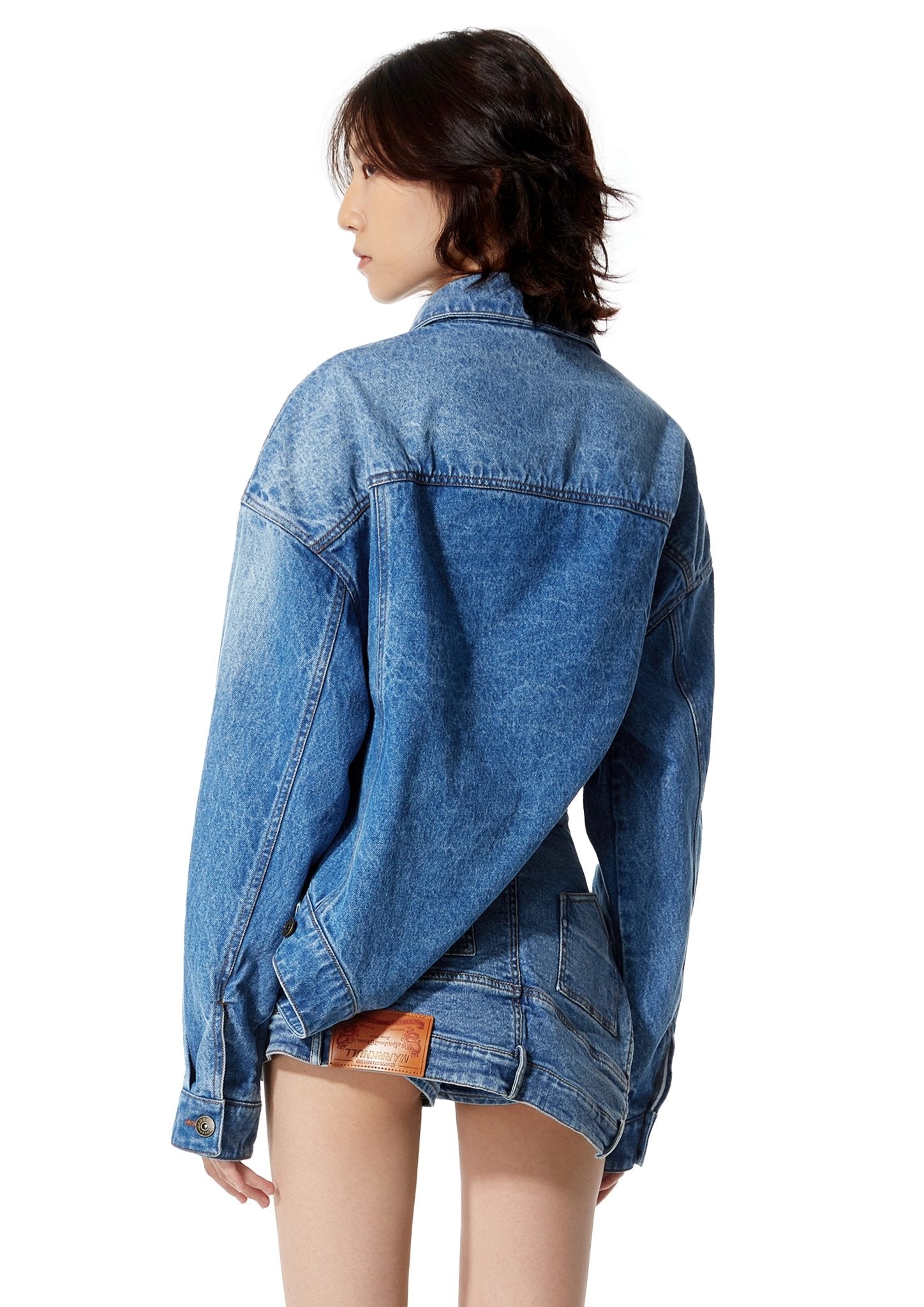 MARRKNULL Blue Dislocation Denim Jacket | MADA IN CHINA