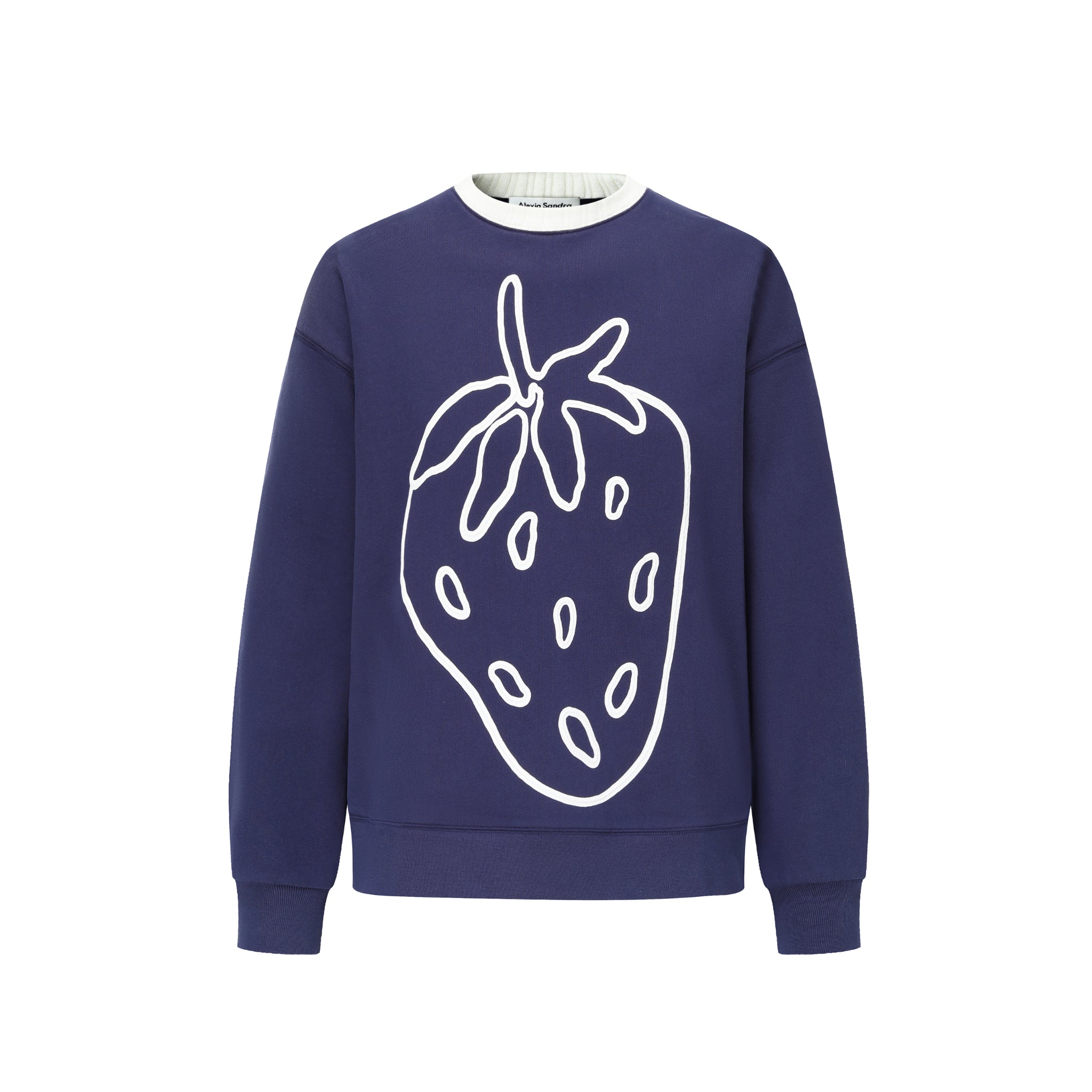 Alexia Sandra Blue Figured Strawberry Sweatshirt | MADA IN CHINA