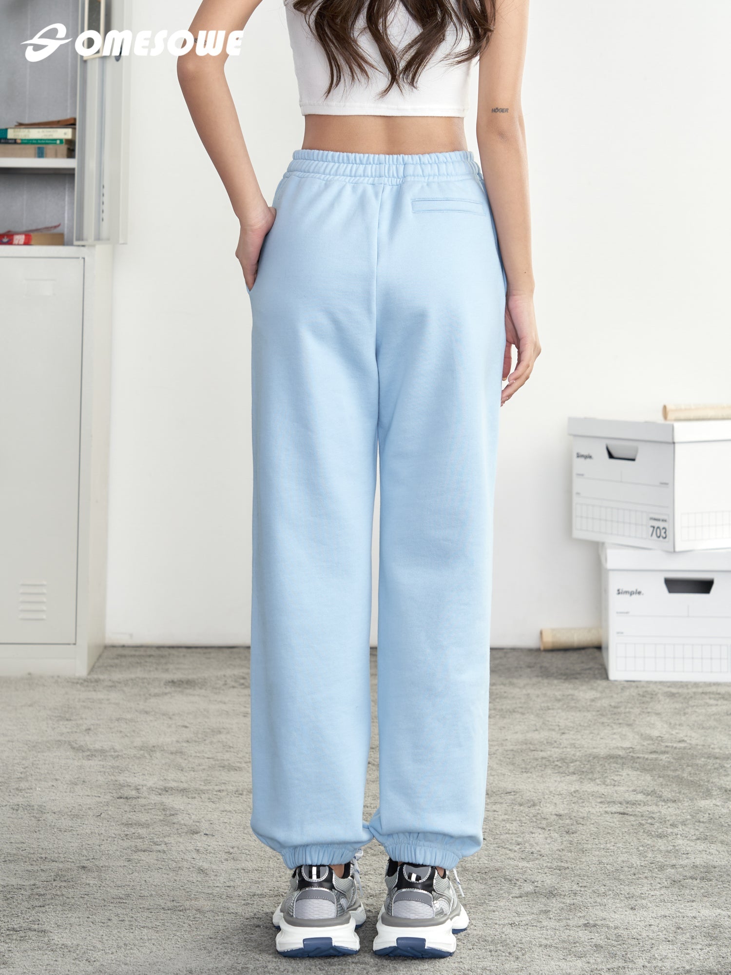 SOMESOWE Blue Jogger Pants | MADA IN CHINA