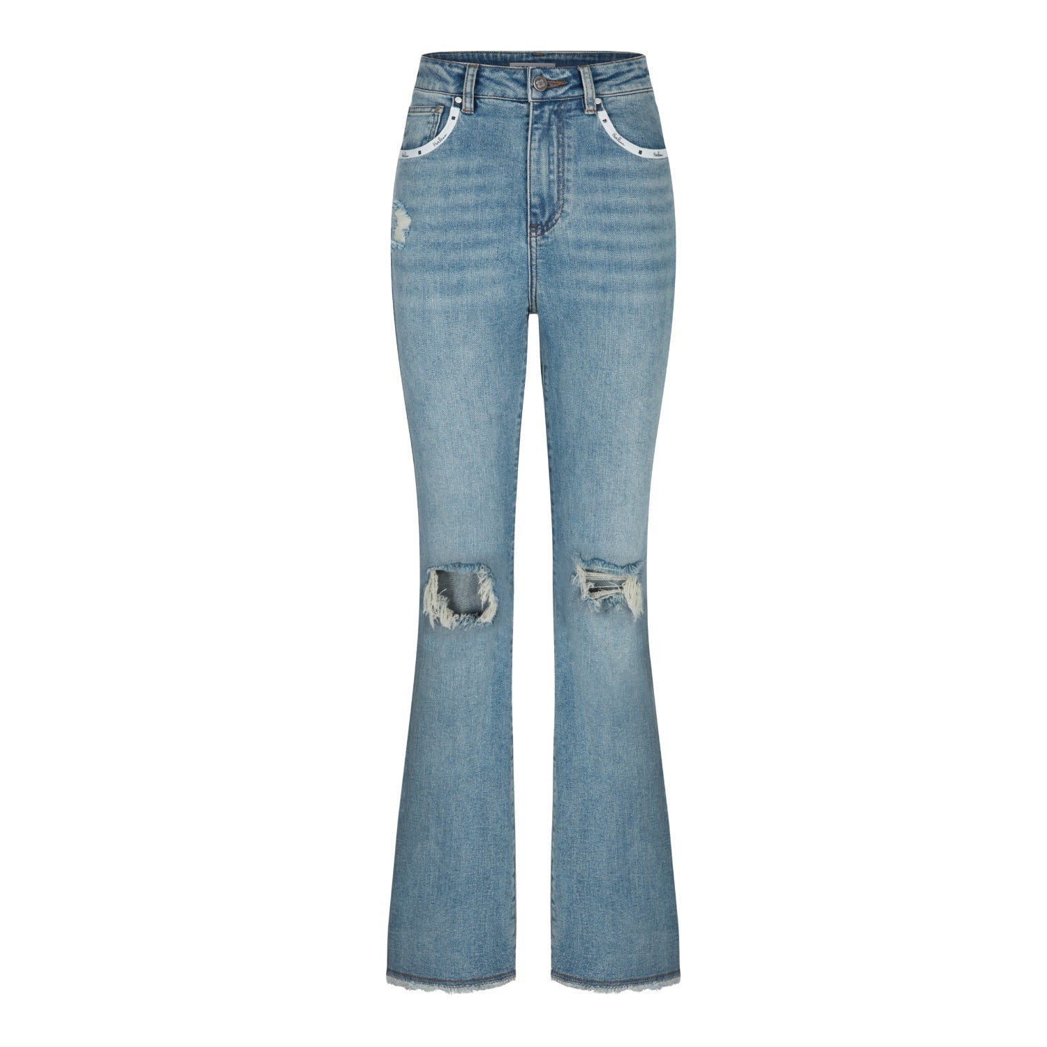 HERLIAN Blue Kneel Ripped Jeans | MADA IN CHINA