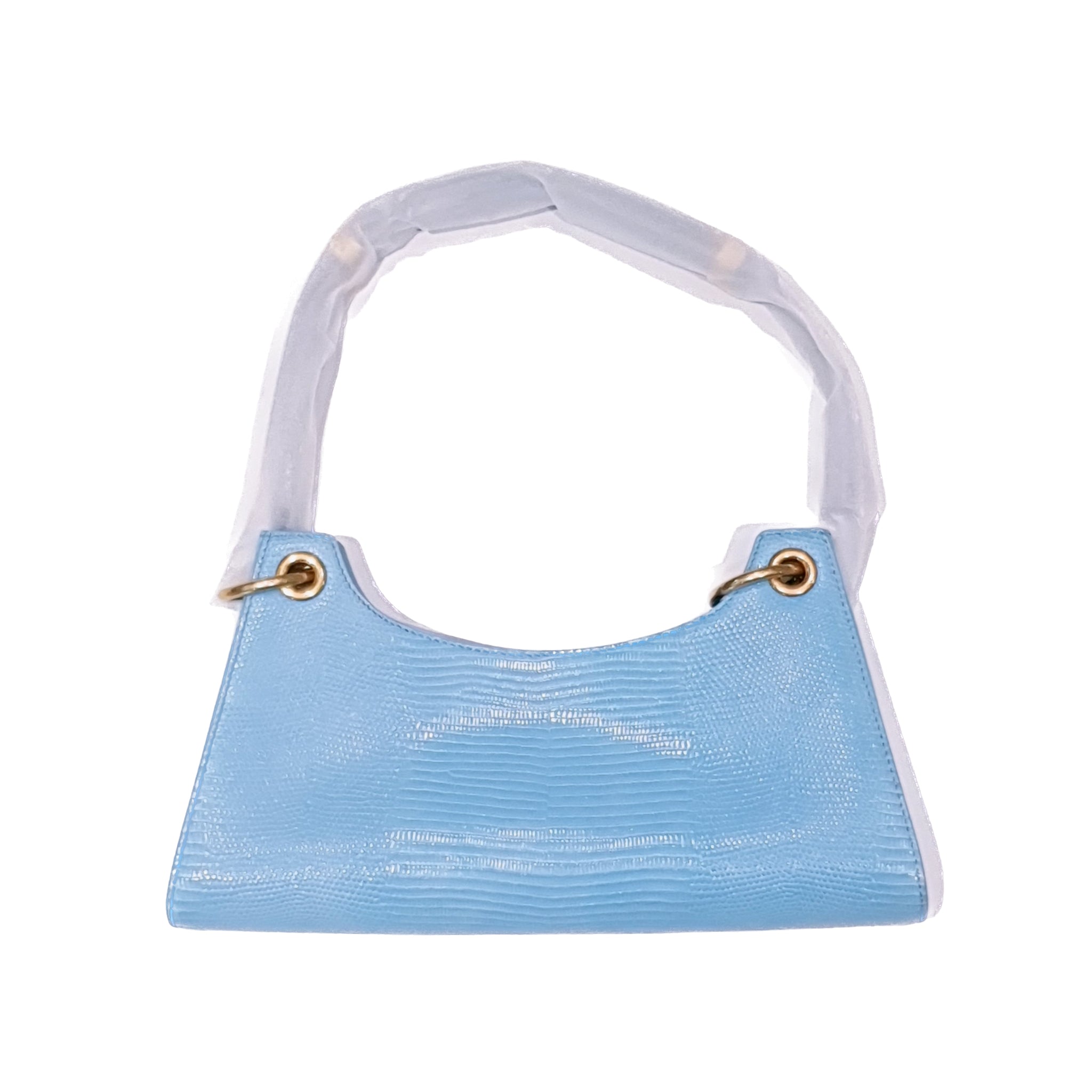 APEDE MOD Blue Lizard Skin Pattern Shoulder Bag | MADA IN CHINA