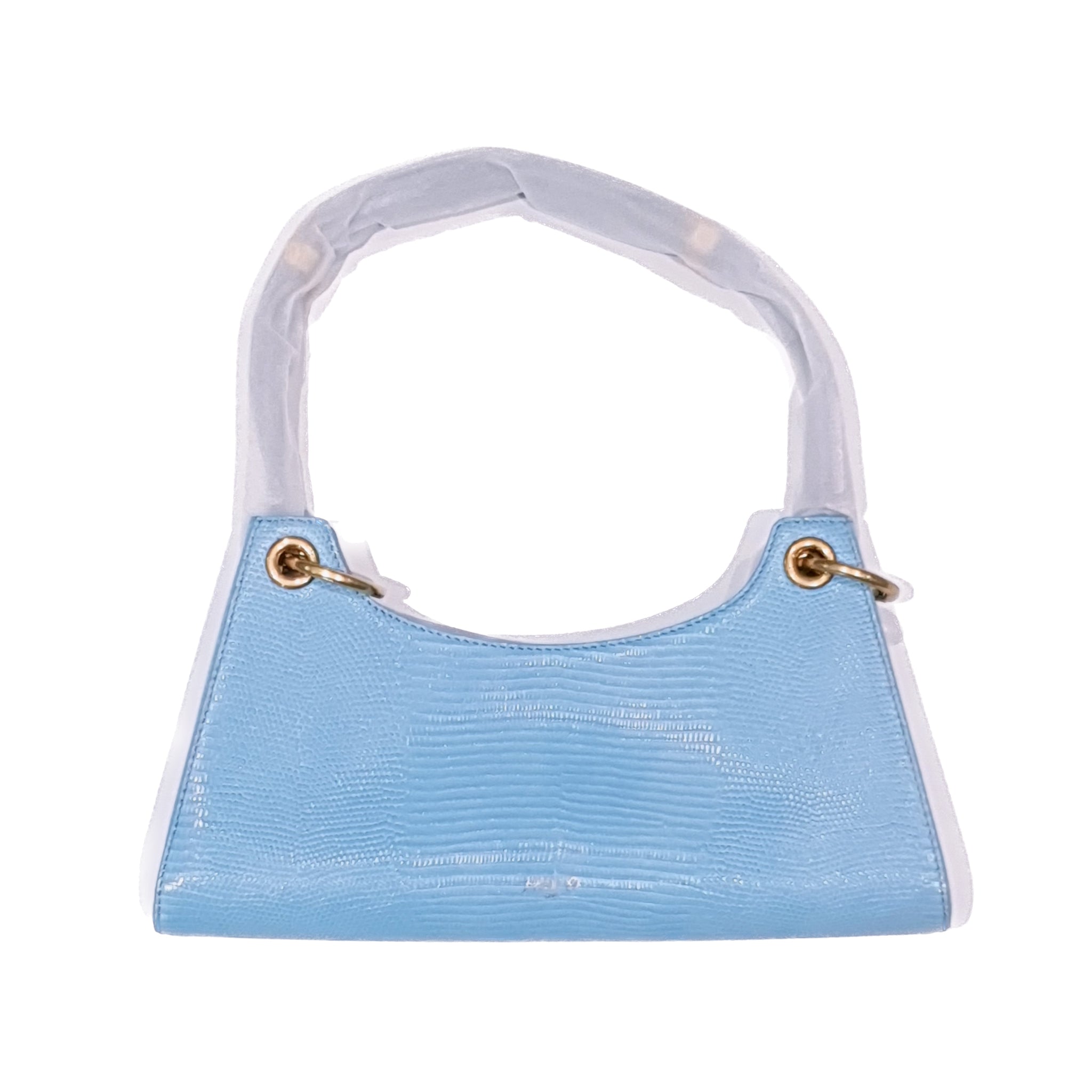 APEDE MOD Blue Lizard Skin Pattern Shoulder Bag | MADA IN CHINA