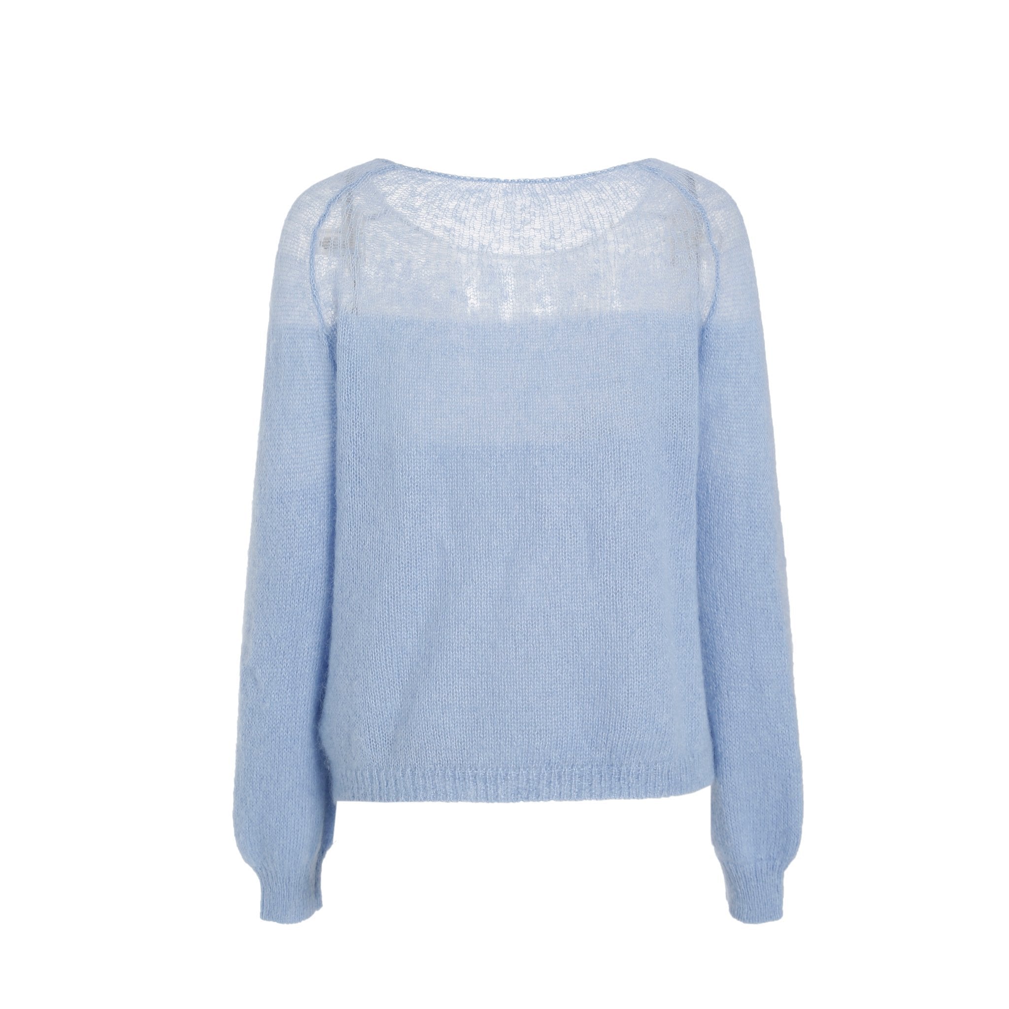 FENGYI TAN Blue Mohair Flower Sweatshirt | MADA IN CHINA