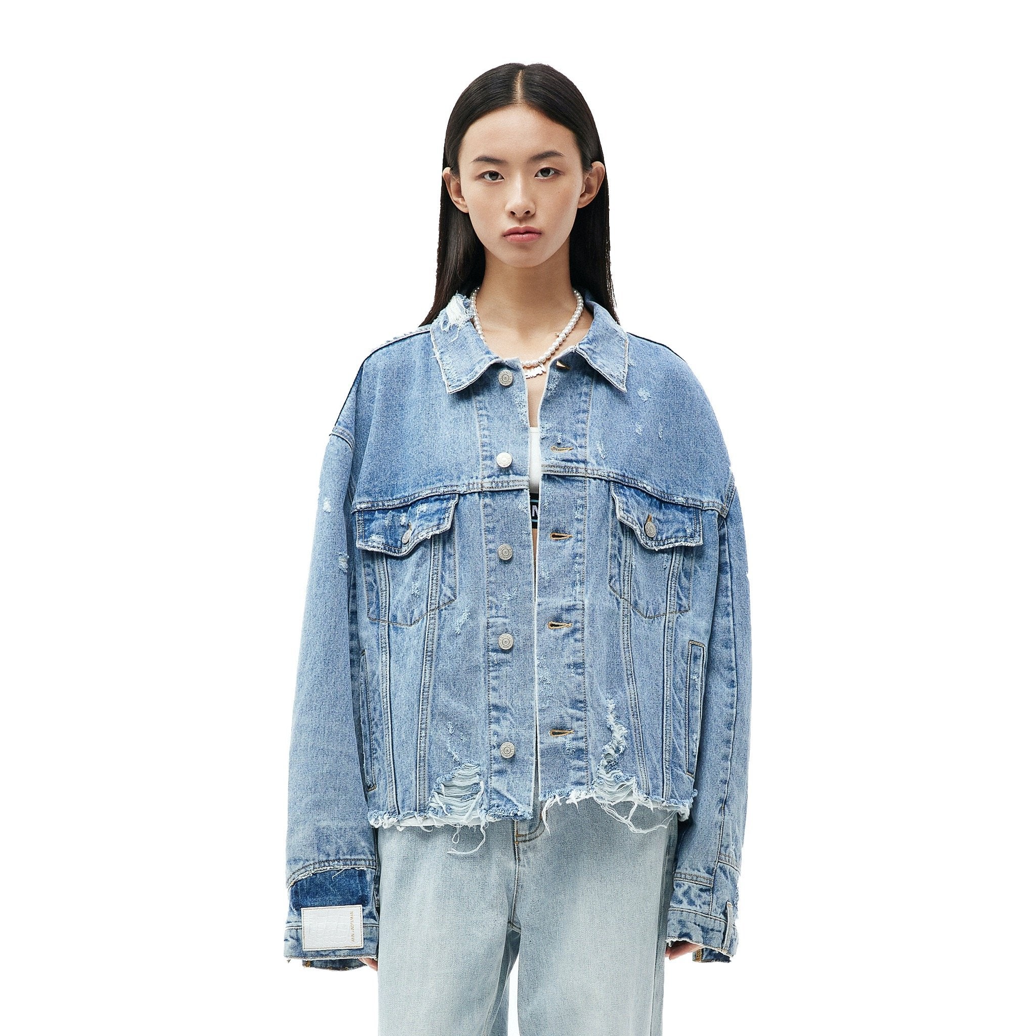 ANN ANDELMAN Blue Oversize Denim Jacket | MADA IN CHINA