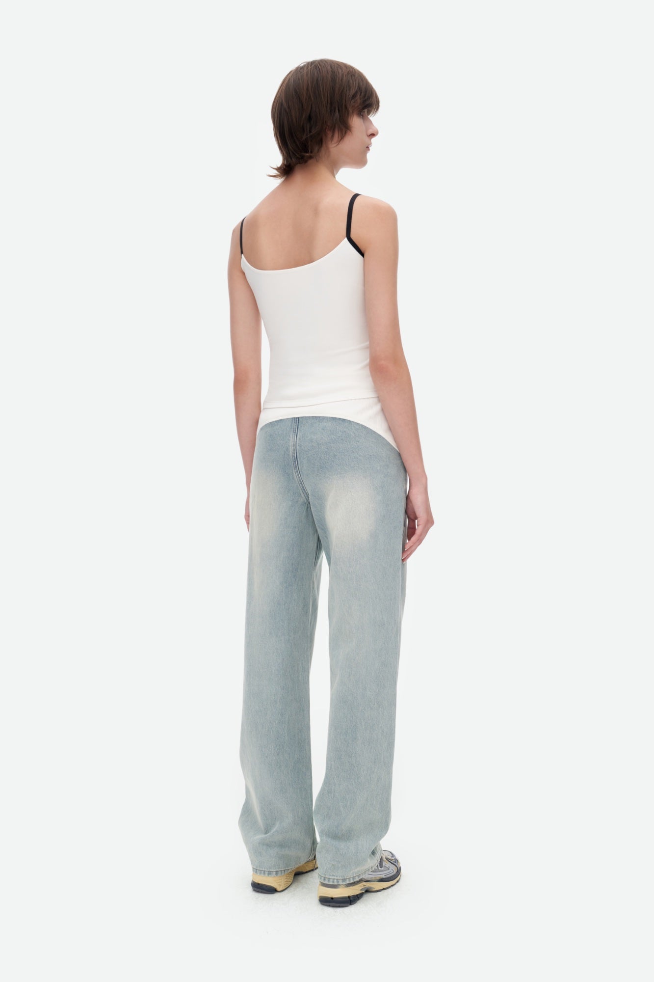 HERLIAN Blue Patchwork Wide-leg Knitted Jeans | MADA IN CHINA