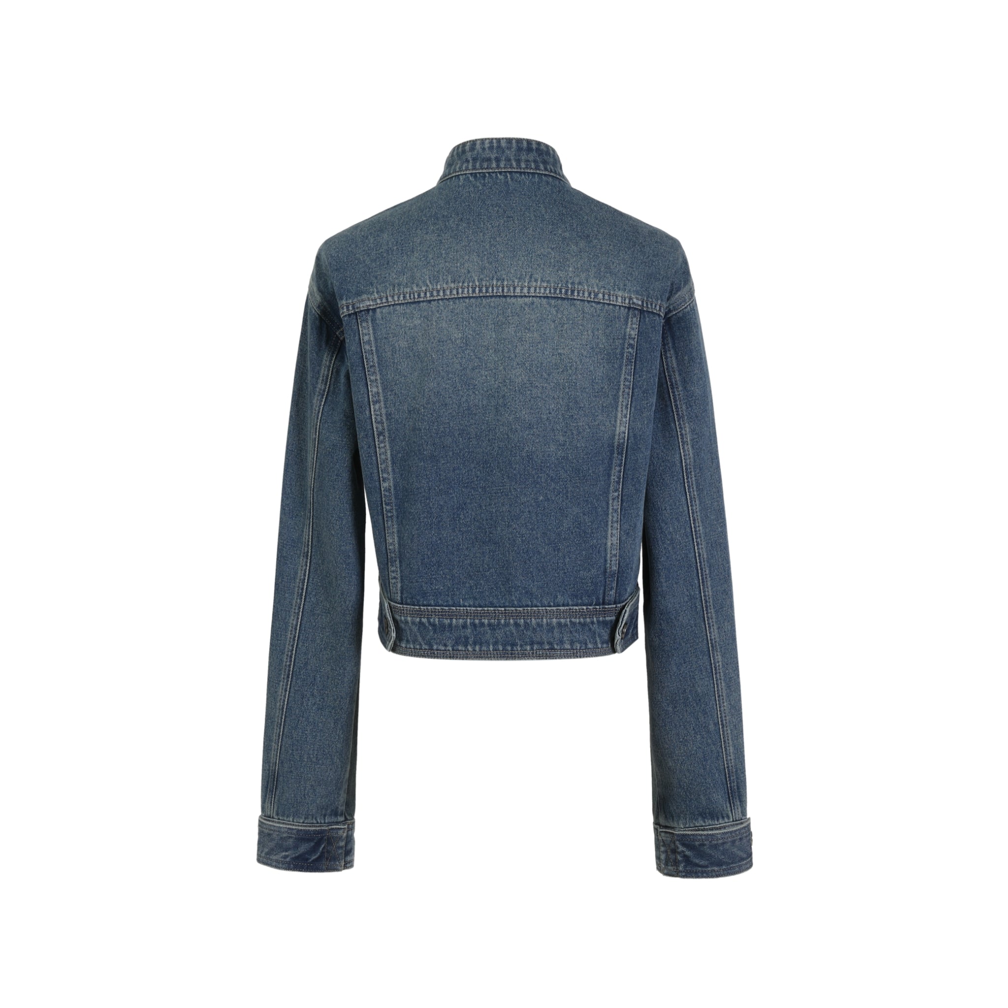 THREE QUARTERS Blue Retro Washed Jean Jacket | MADA IN CHINA