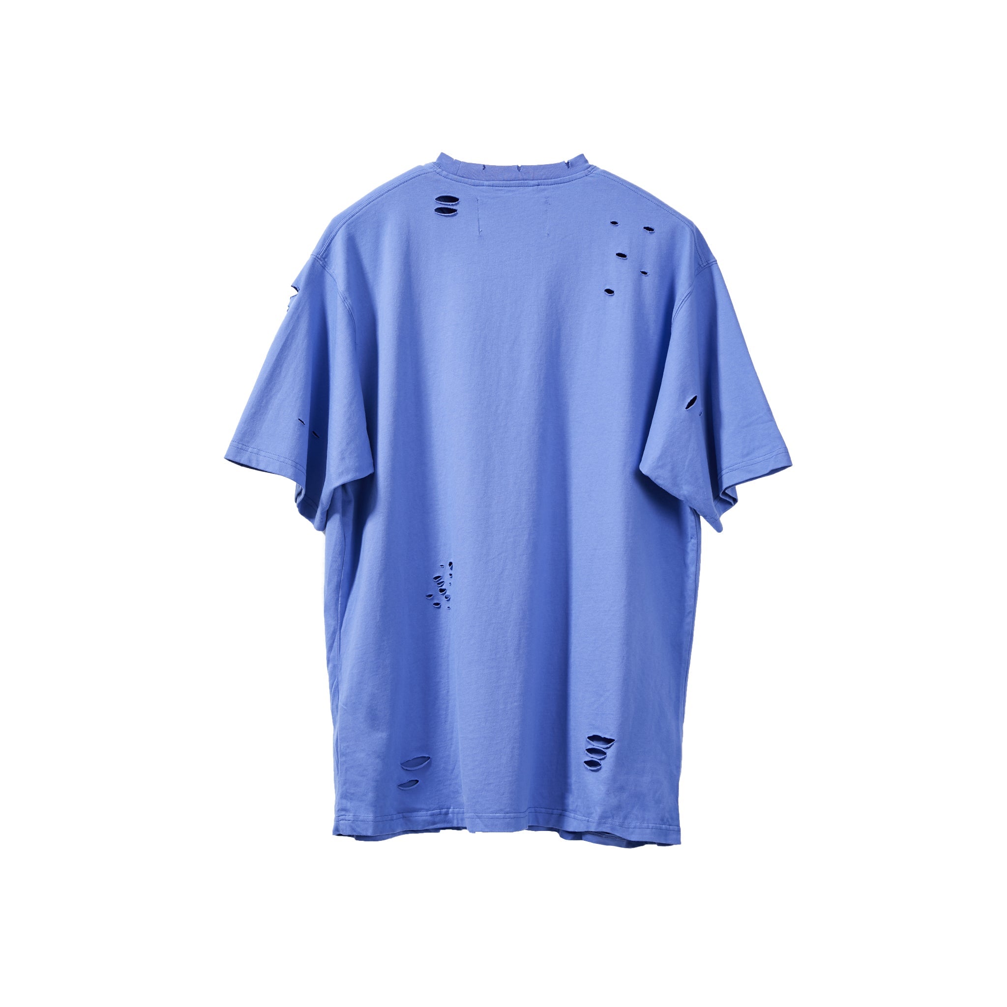 VANN VALRENCÉ Blue Ripped Print T-shirt | MADA IN CHINA