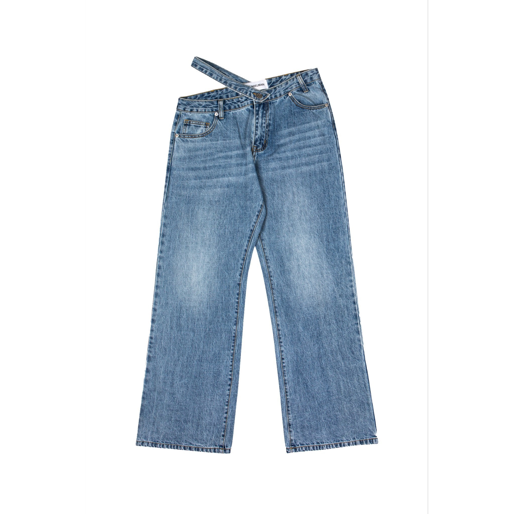 ANN ANDELMAN Blue Slant Waist Jeans | MADA IN CHINA