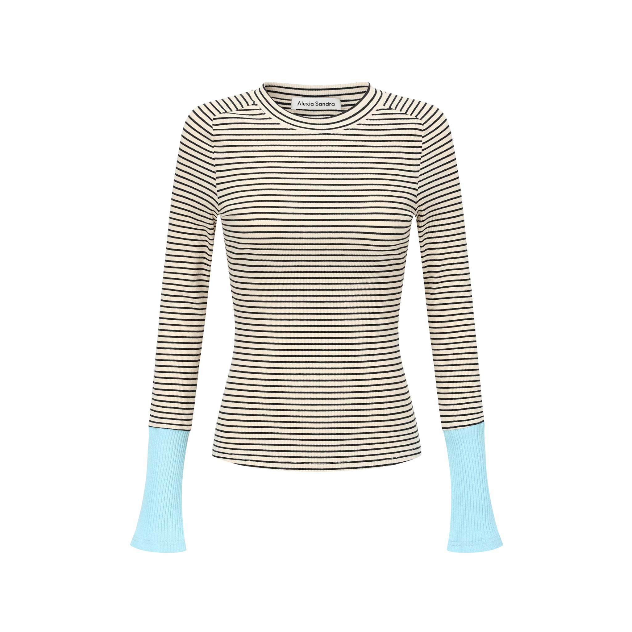 Alexia Sandra Blue Stripe Long-Sleeve T-Shirt | MADA IN CHINA