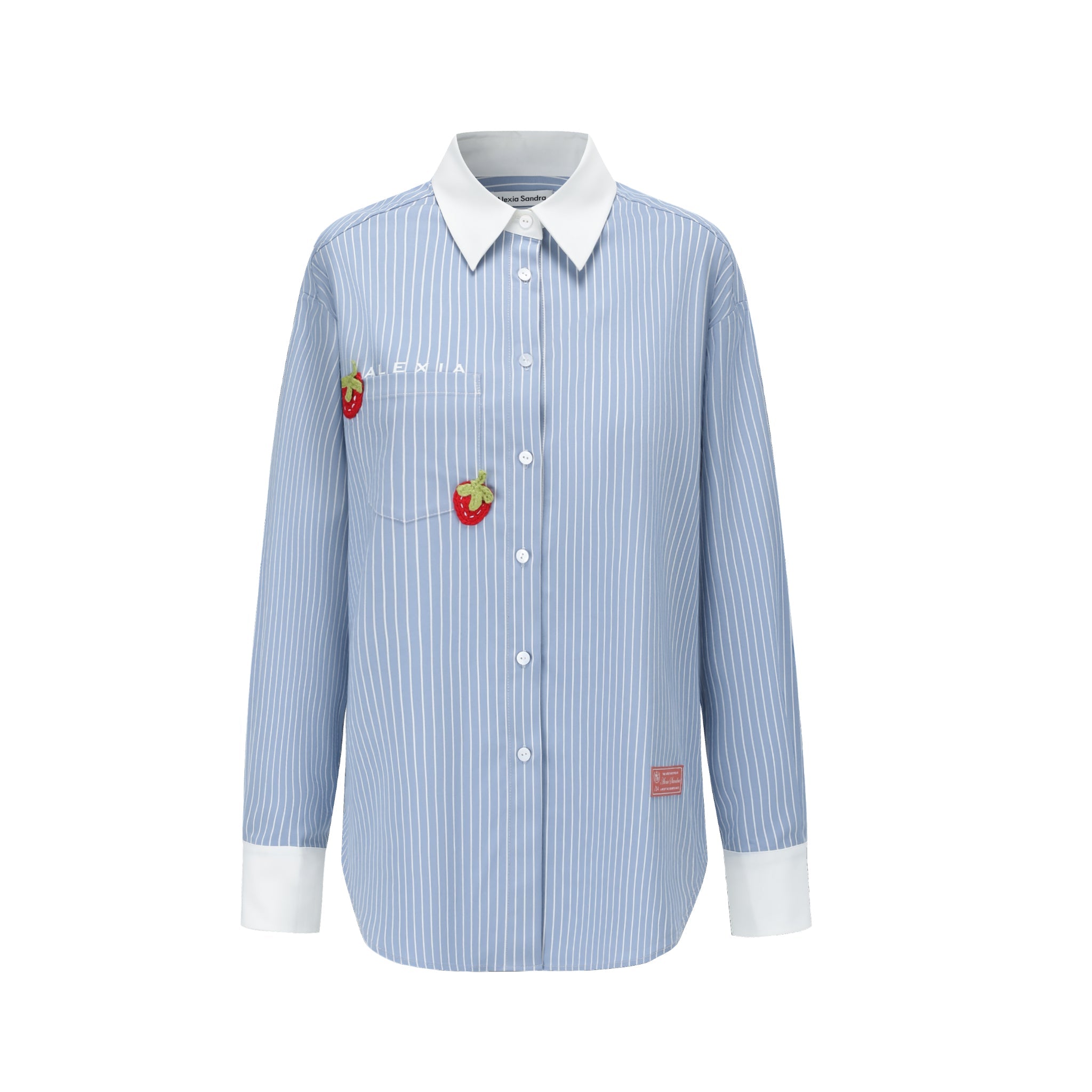 Alexia Sandra Blue Stripe Strawberry Shirt | MADA IN CHINA