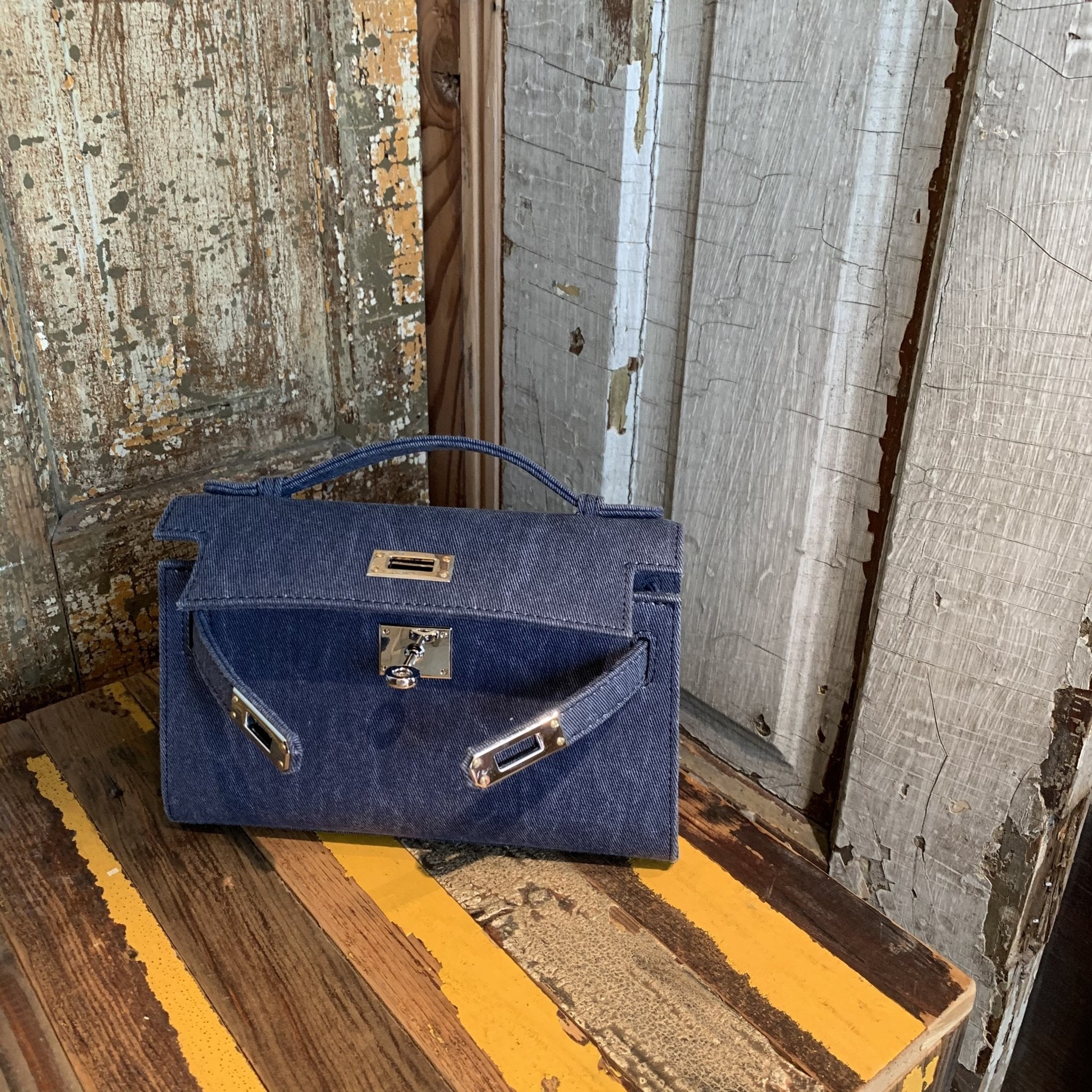 MARGIN GOODS Blue Top Handle Bag | MADA IN CHINA