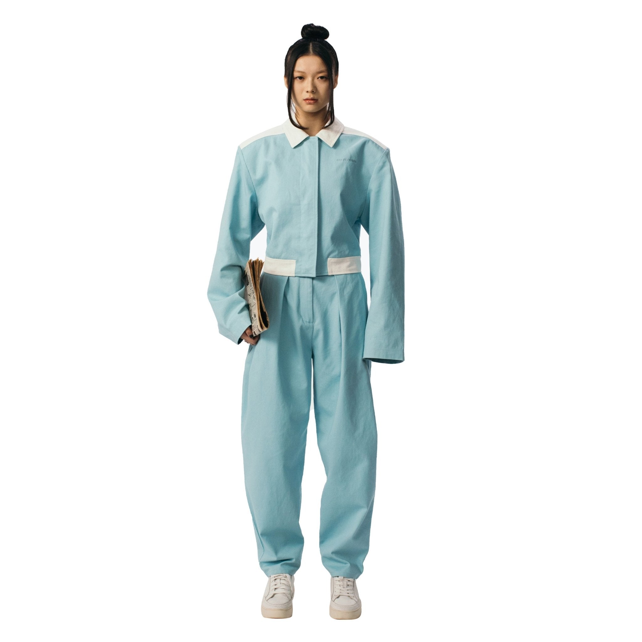 ANN ANDELMAN Blue Work Pants | MADA IN CHINA