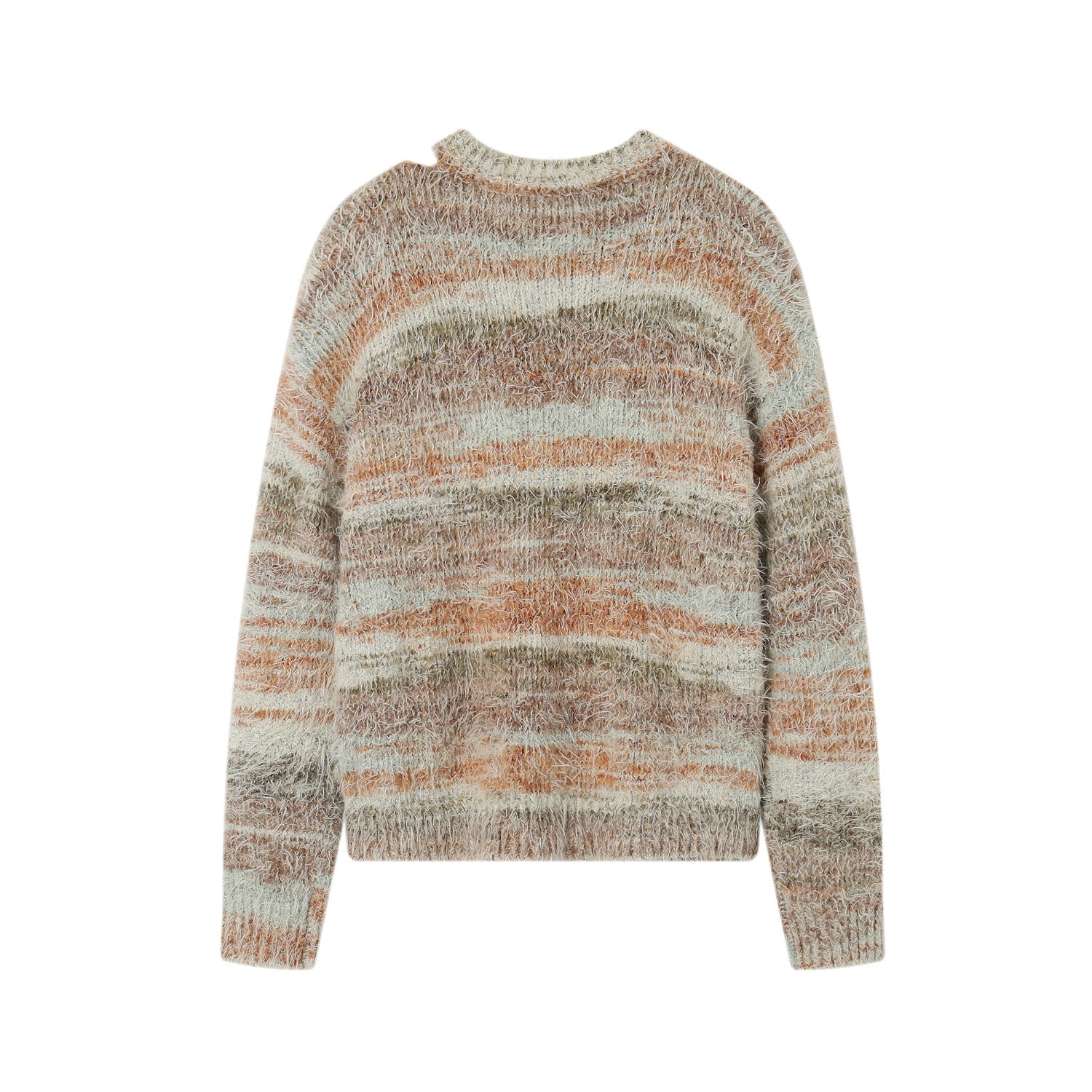 SOMESOWE Brown Artist Gradient V-Neck Sweater | MADA IN CHINA