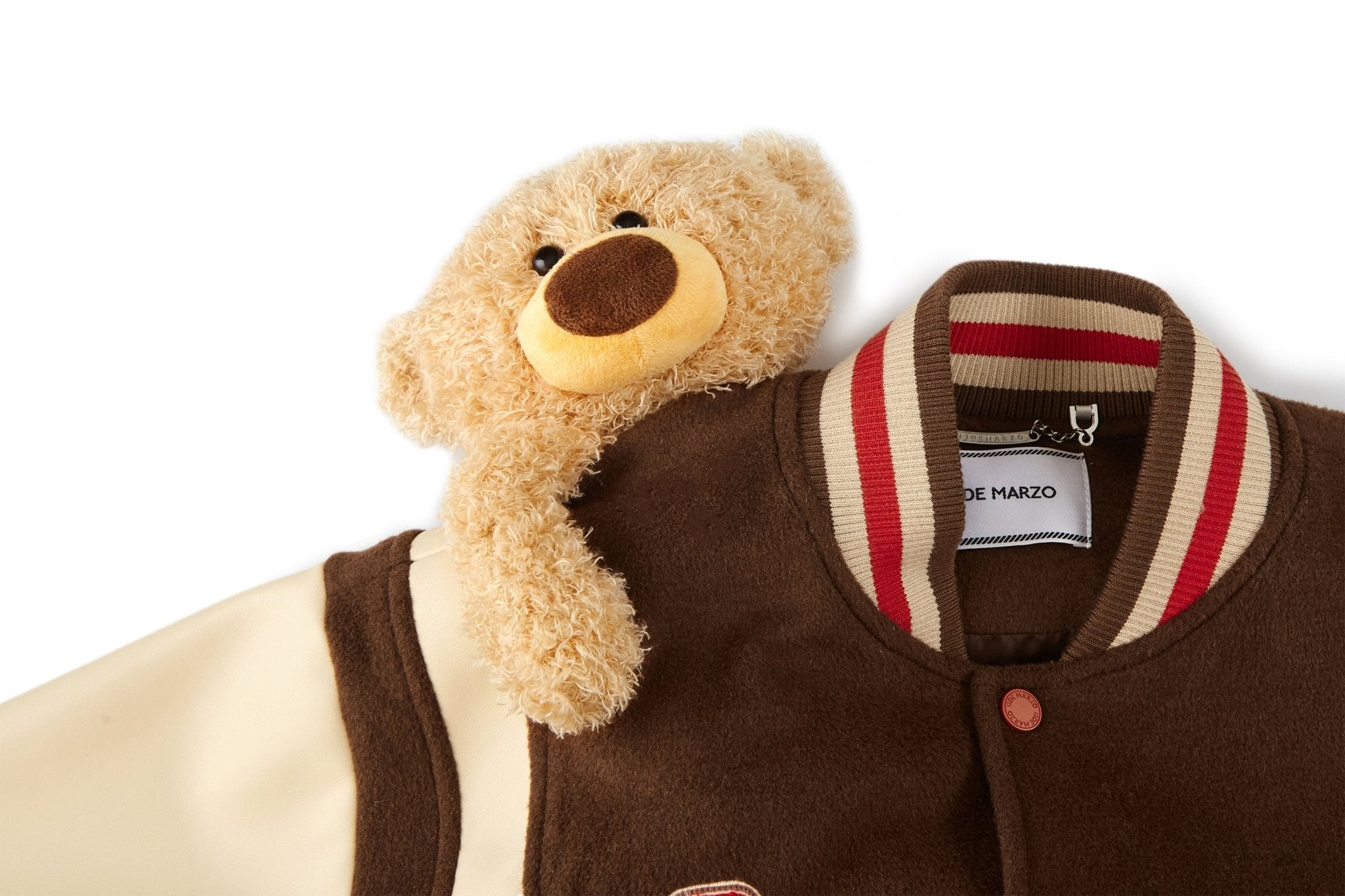 13DE MARZO Brown Flame Baseball Jacket Coat | MADA IN CHINA