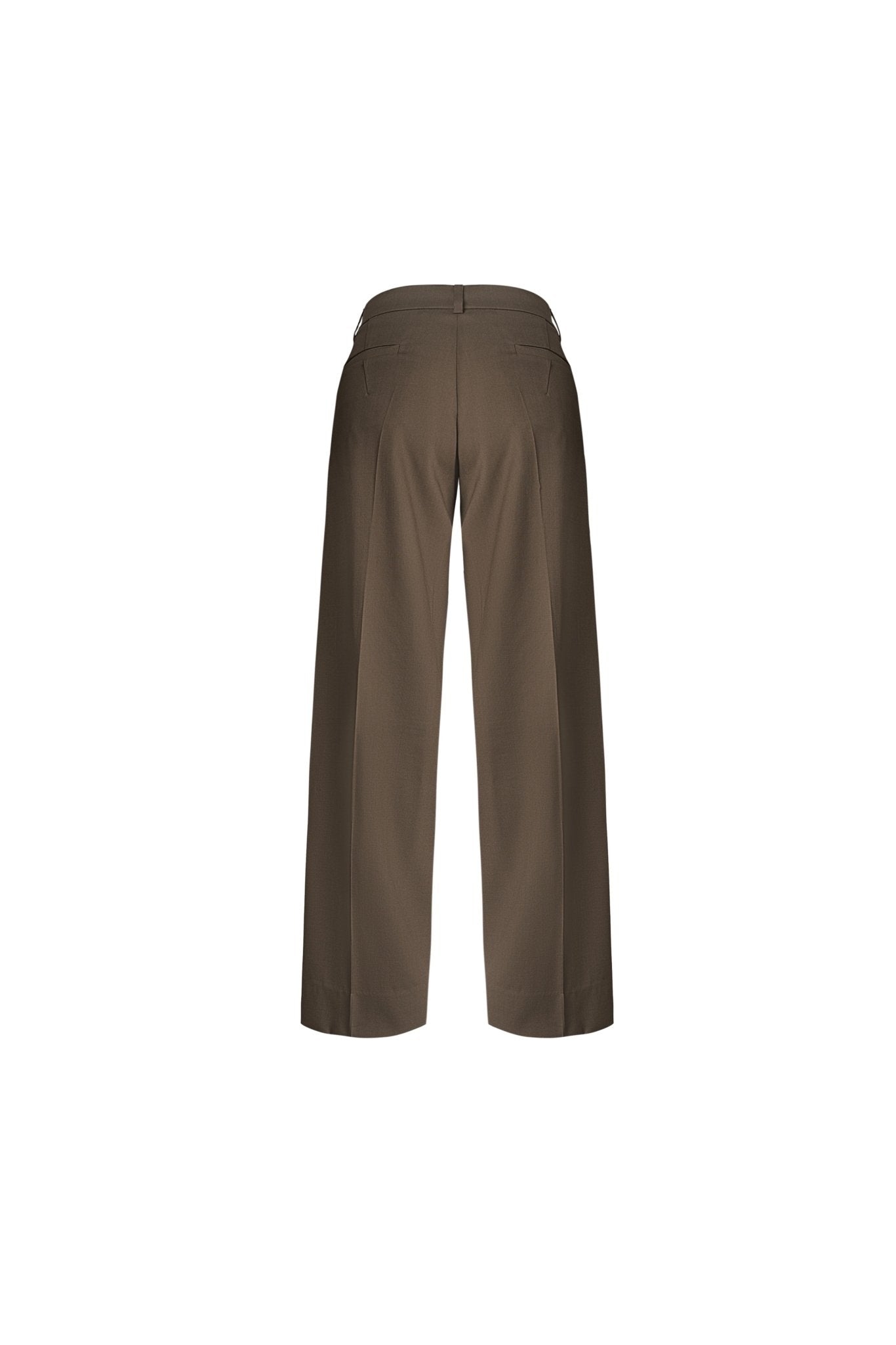 ANN ANDELMAN Brown Folded Waist Design Draped Suit Trousers | MADA IN CHINA