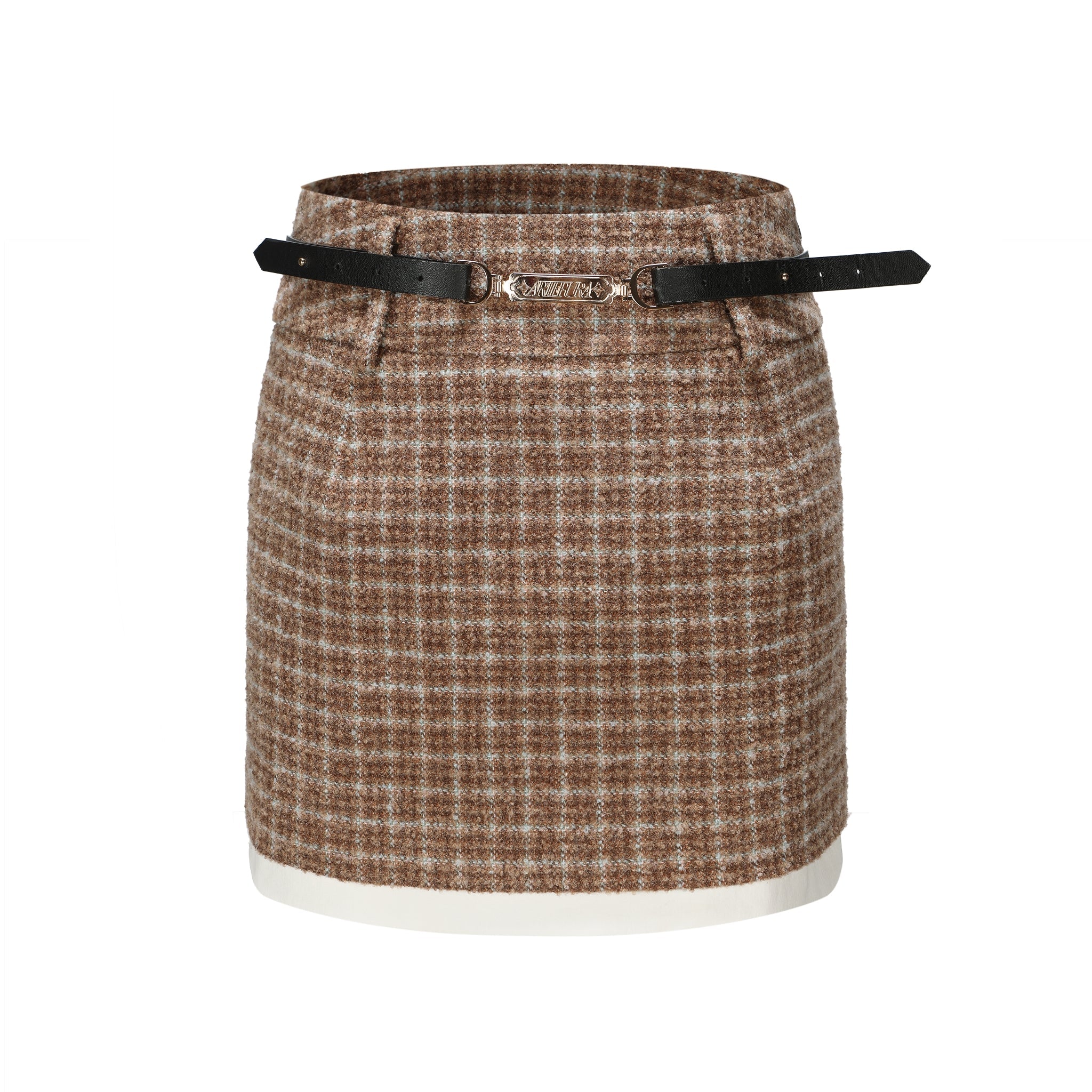 ARTE PURA Brown Plaid Skirt | MADA IN CHINA