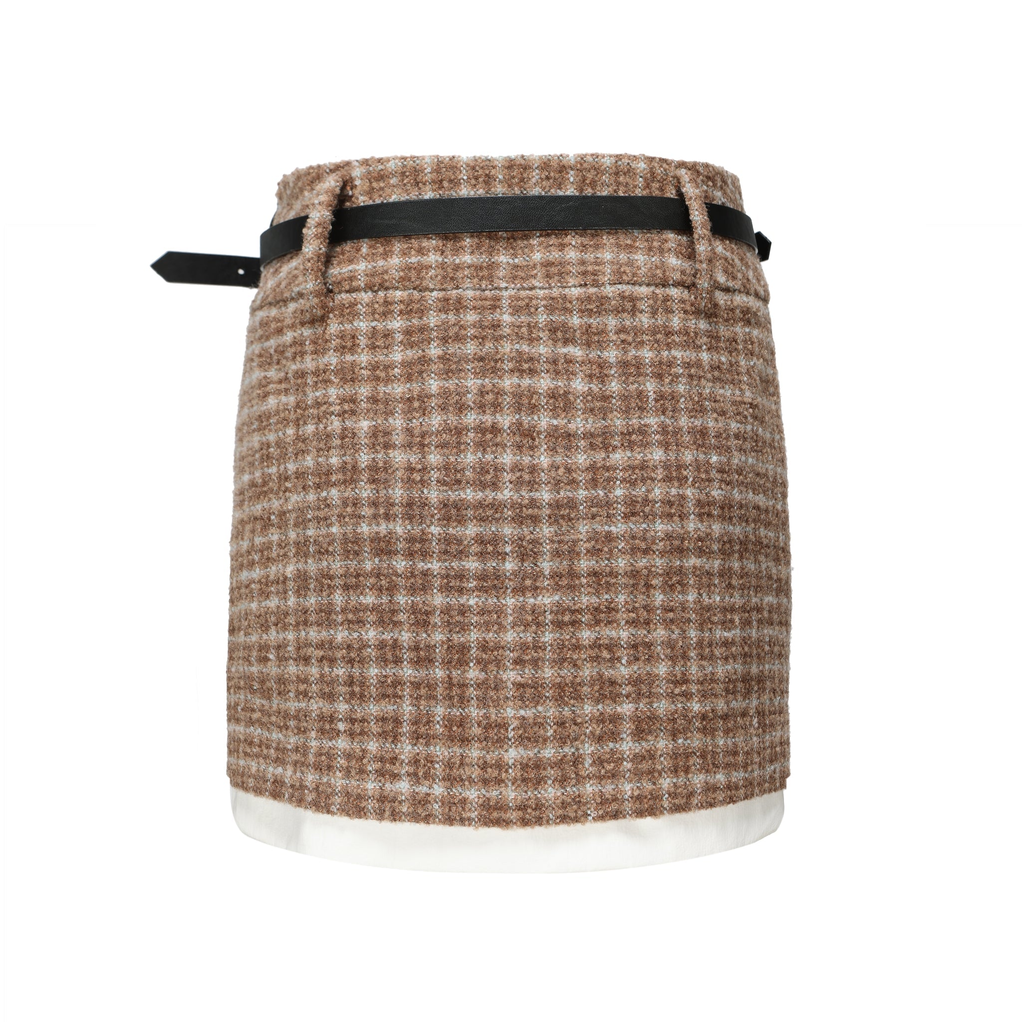 ARTE PURA Brown Plaid Skirt | MADA IN CHINA