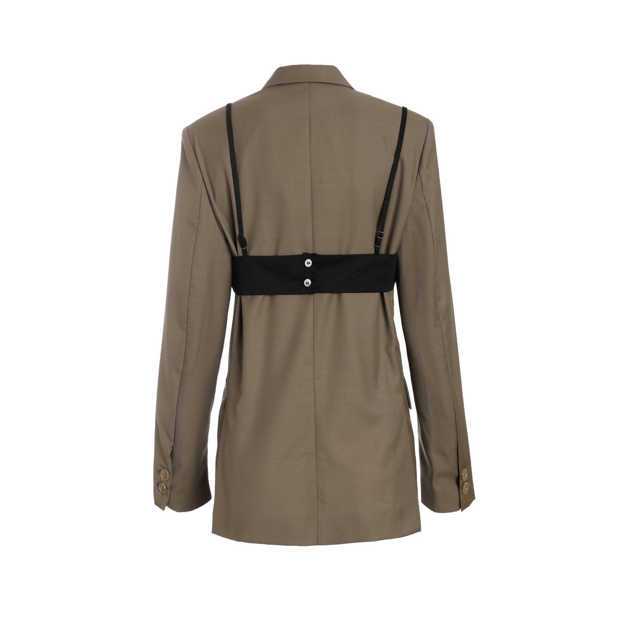 BVM TEAMS Brown Slip Vest Blazer | MADA IN CHINA