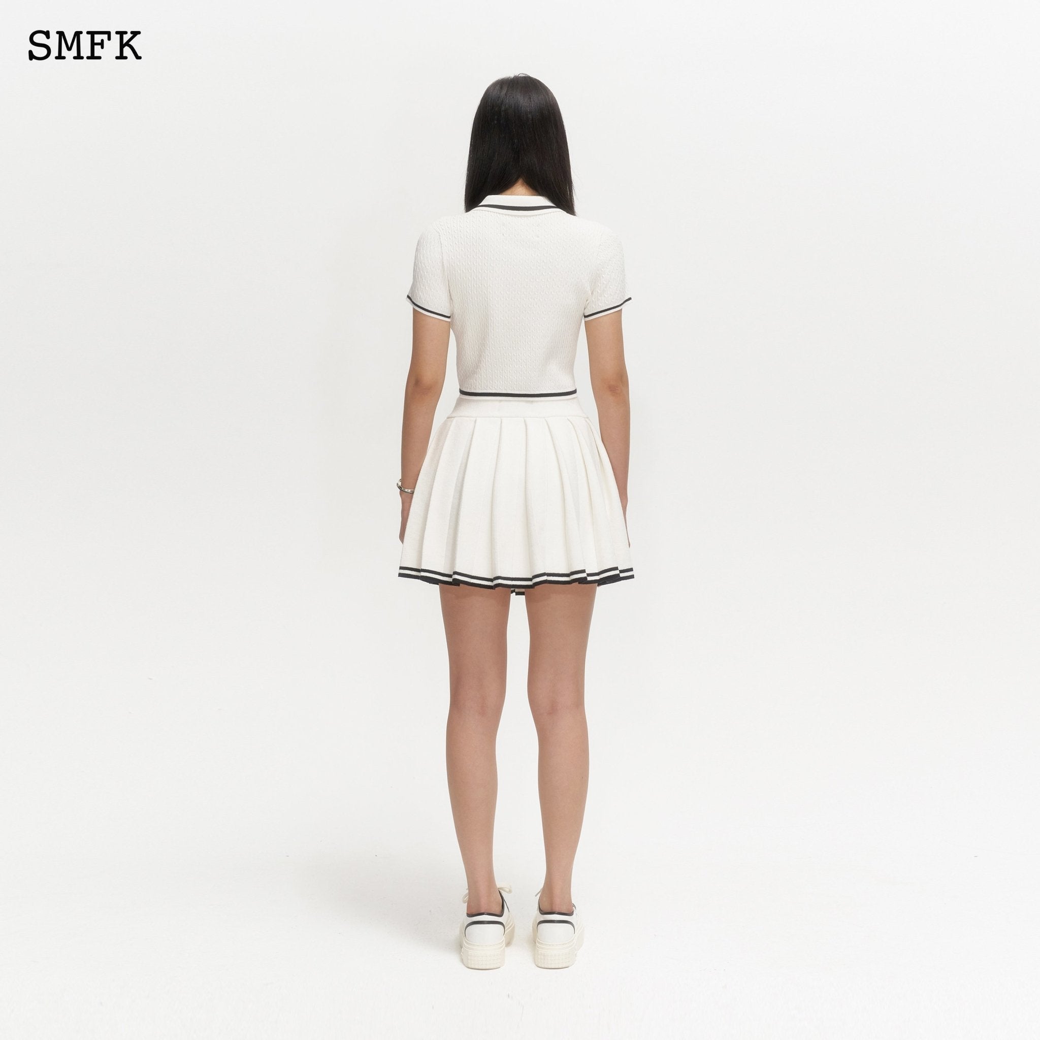 SMFK Campus White Polo With Letter S | MADA IN CHINA