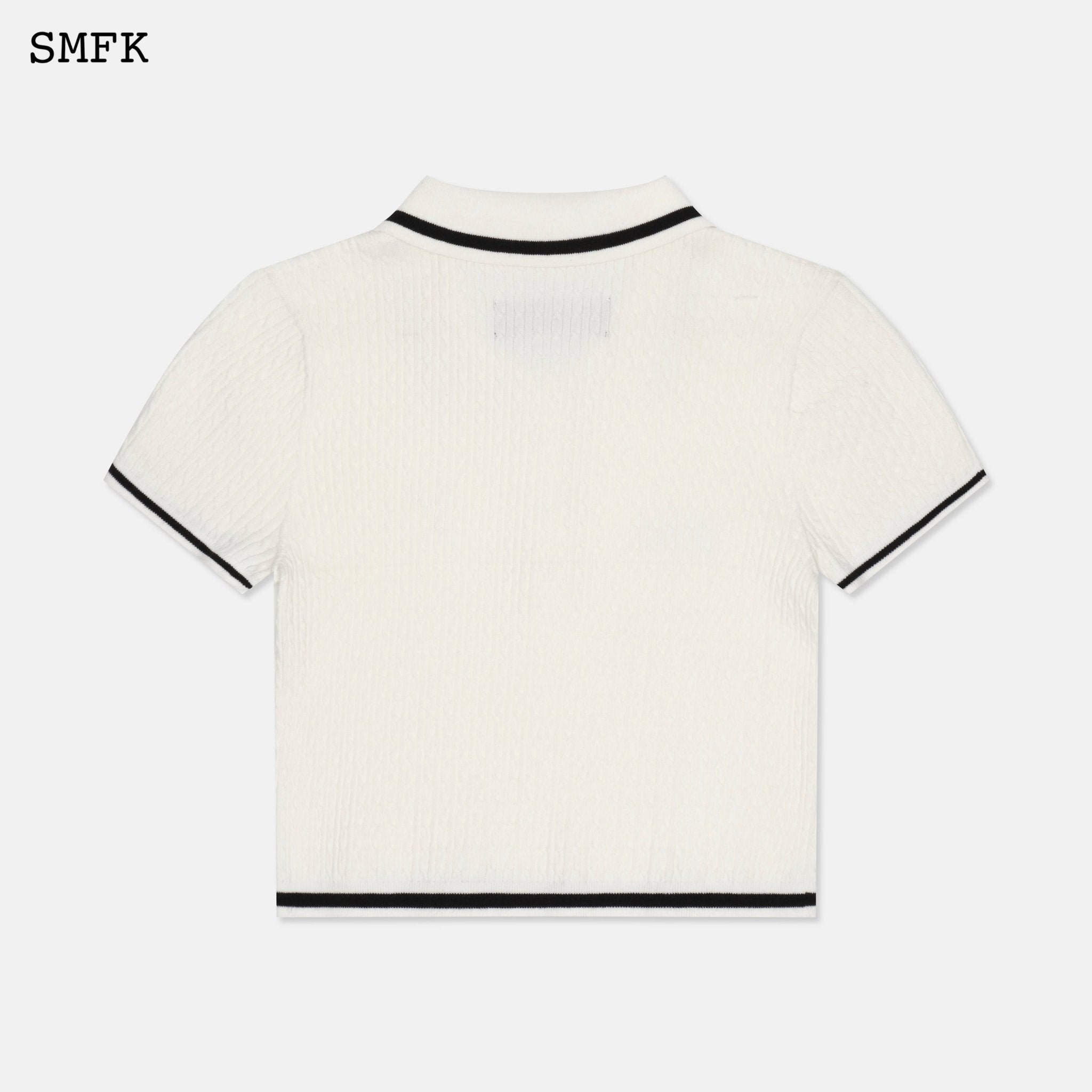 SMFK Campus White Polo With Letter S | MADA IN CHINA