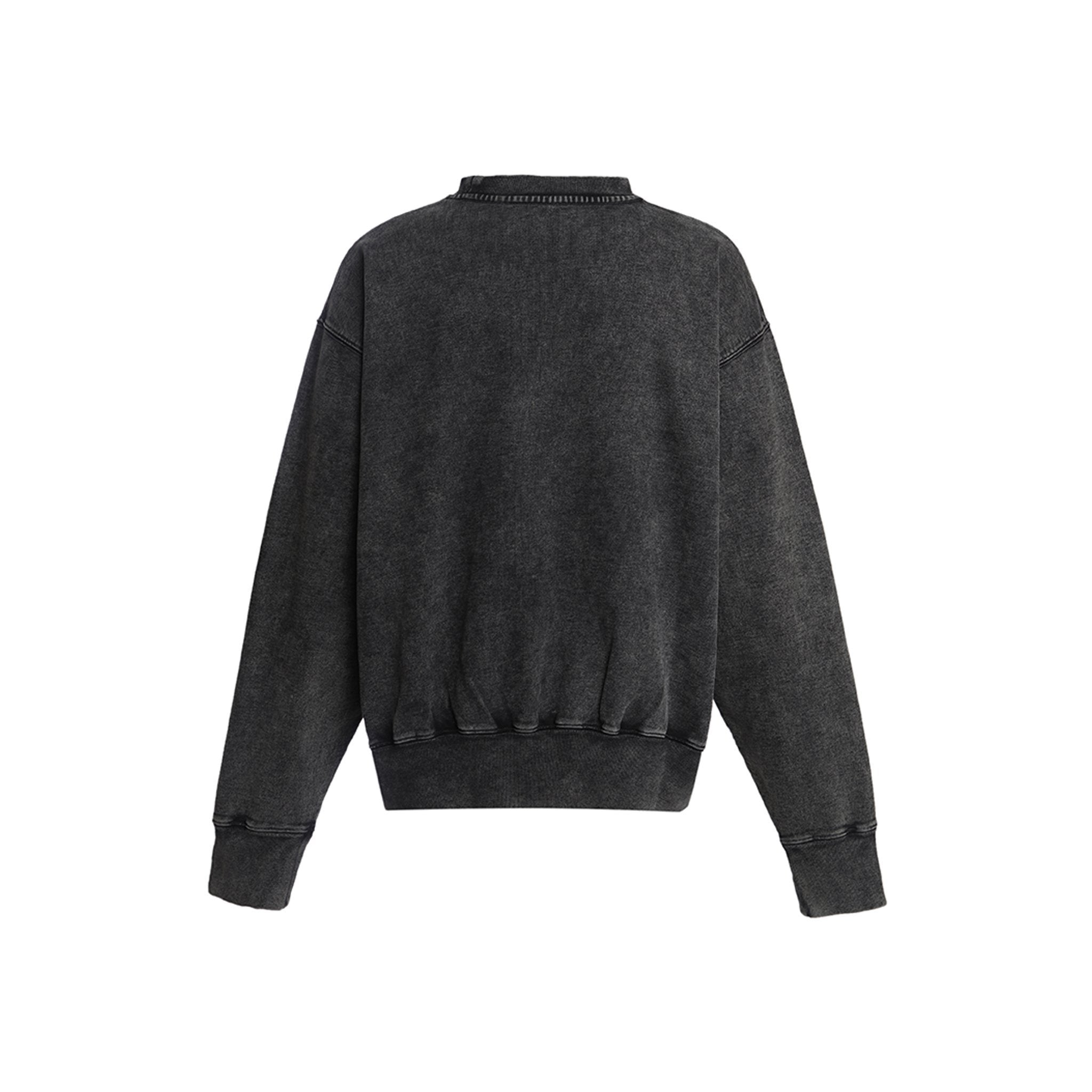 WE11DONE Charcoal Stud Square Logo Sweatshirt | MADA IN CHINA