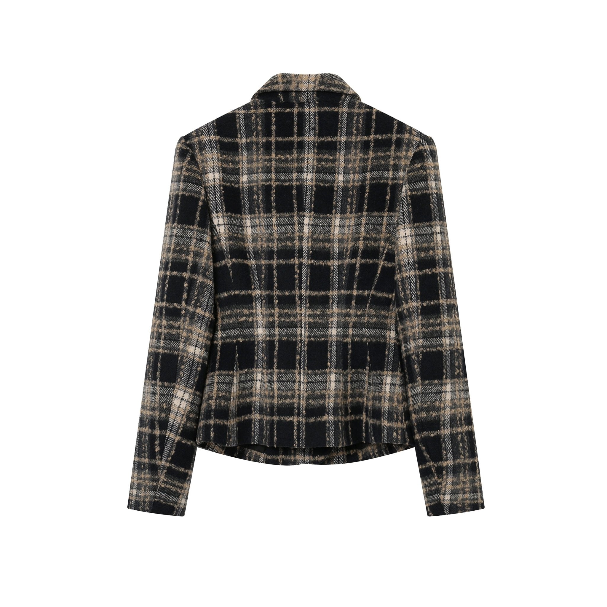 SOMESOWE Checkered Waist-cinching Jacket Coat | MADA IN CHINA