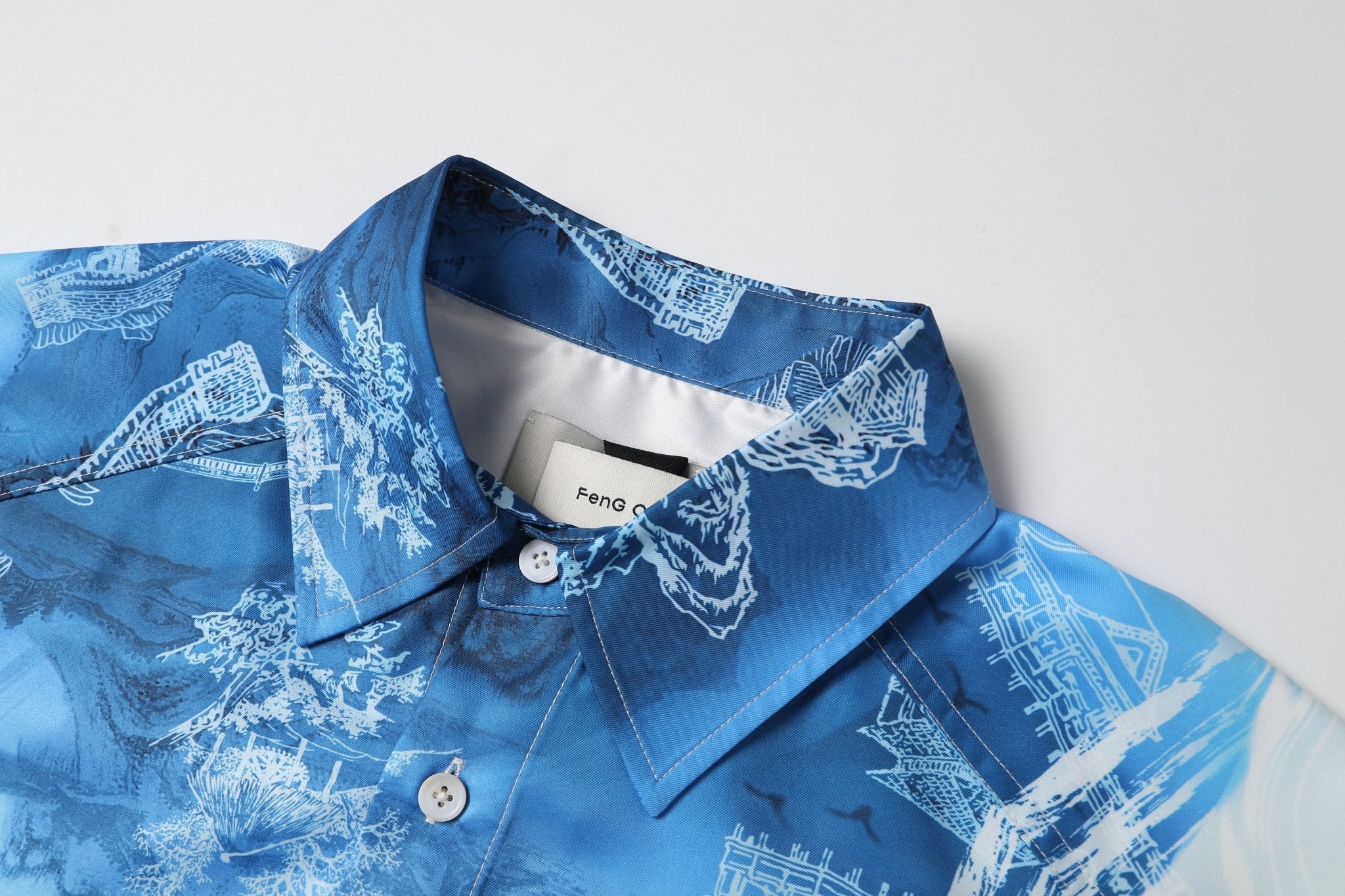 FENGCHEN WANG Chinese Painting Printed Shirt | MADA IN CHINA