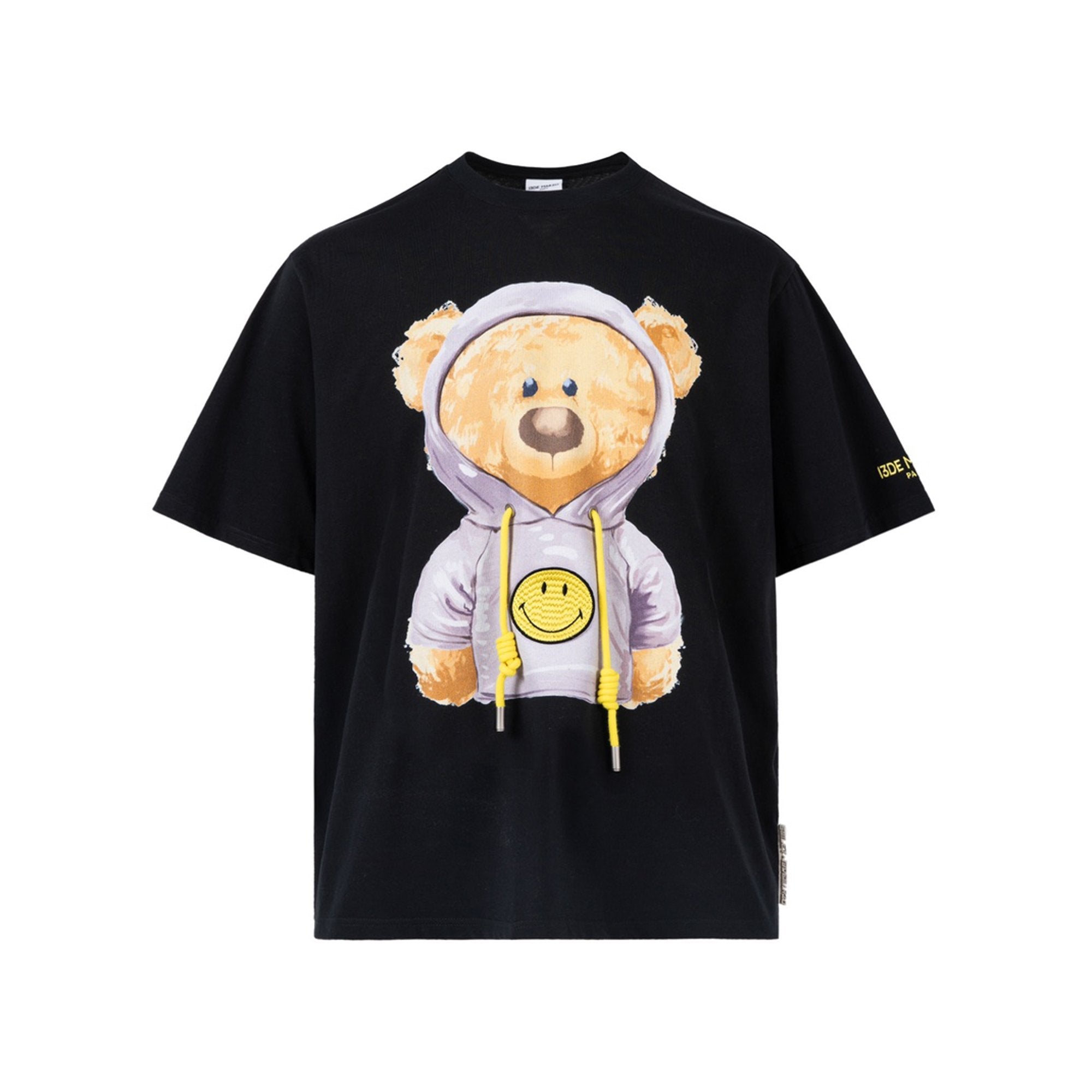 13 DE MARZO Chothed Palda Bear Printed Tee Black | MADA IN CHINA