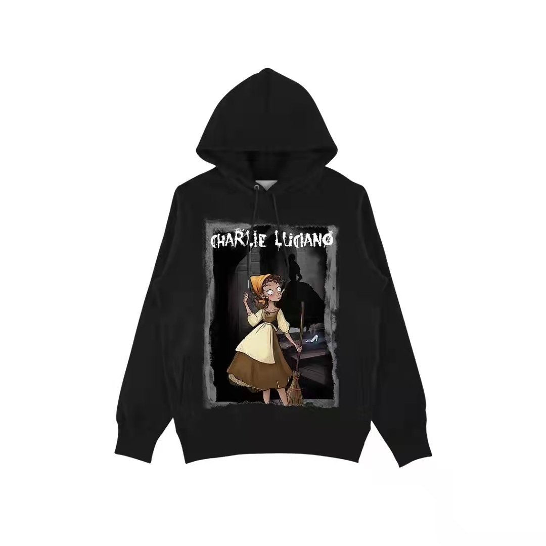 CHARLIE LUCIANO Cinderella Print Hoodie Black | MADA IN CHINA