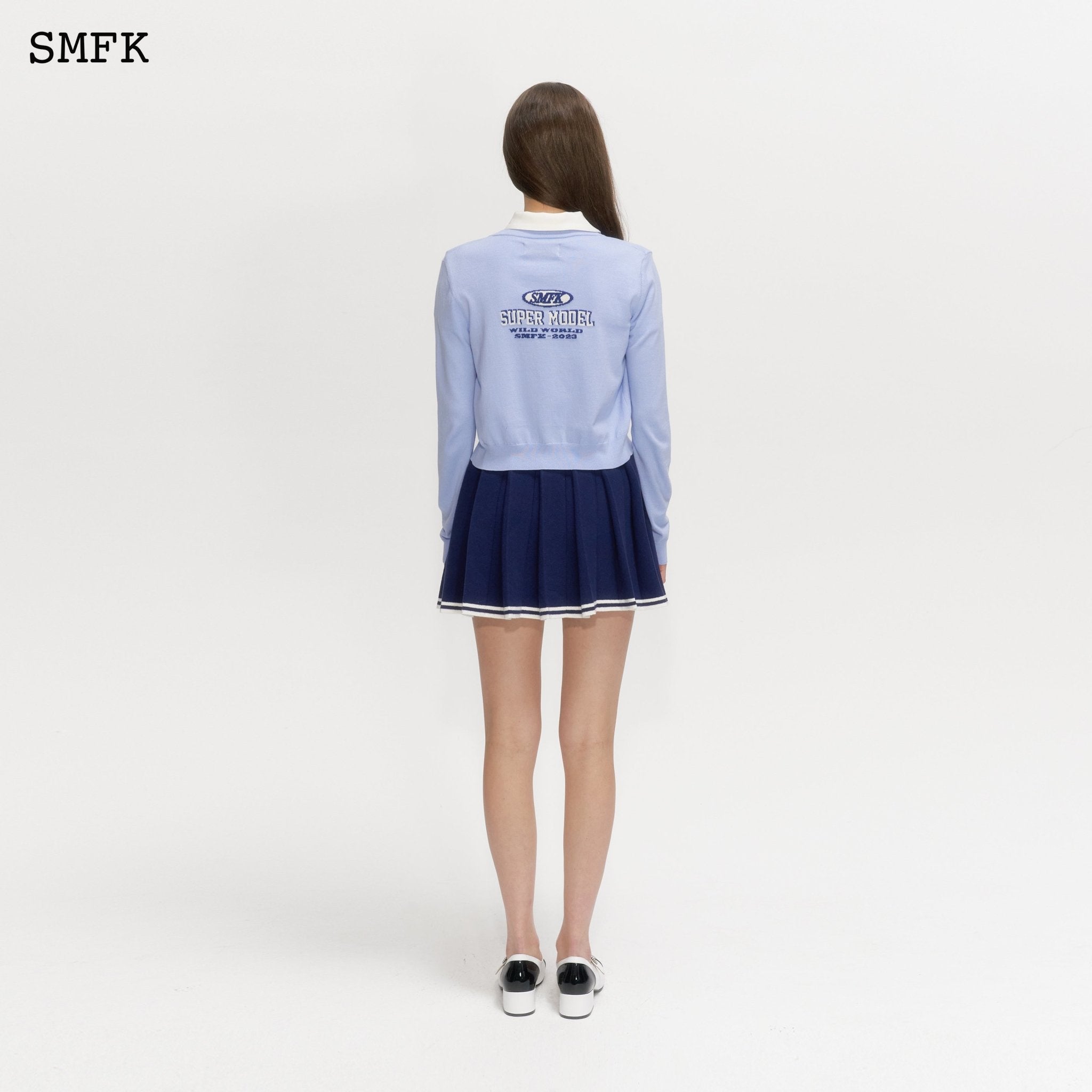 SMFK Compass Academy Blue Knitted Cardigan | MADA IN CHINA