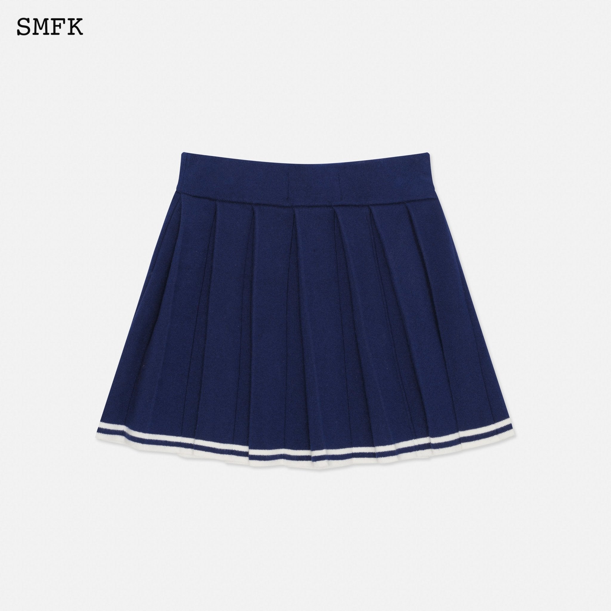 SMFK Compass Academy Navy Cashmere Pleated Skirt | MADA IN CHINA