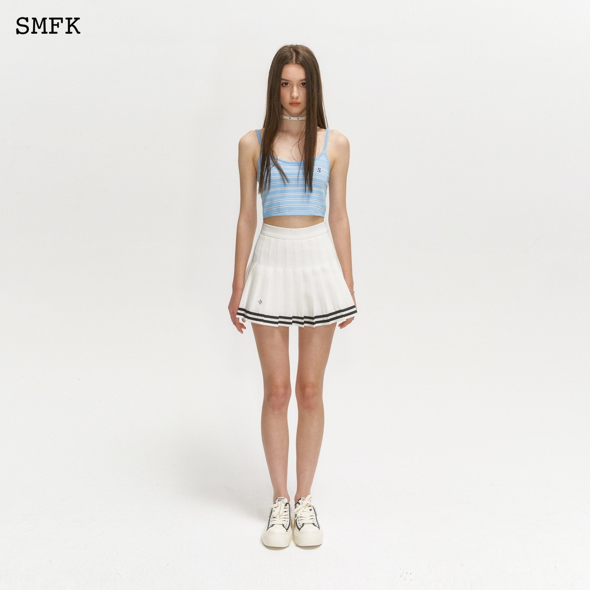 SMFK Compass Academy White Pleated Skirt | MADA IN CHINA