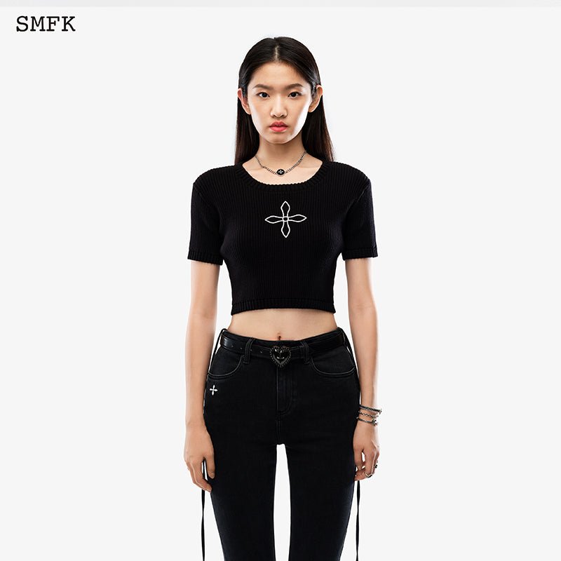 SMFK Compass Black Night Classic Cashmere Short Tee Black | MADA IN CHINA