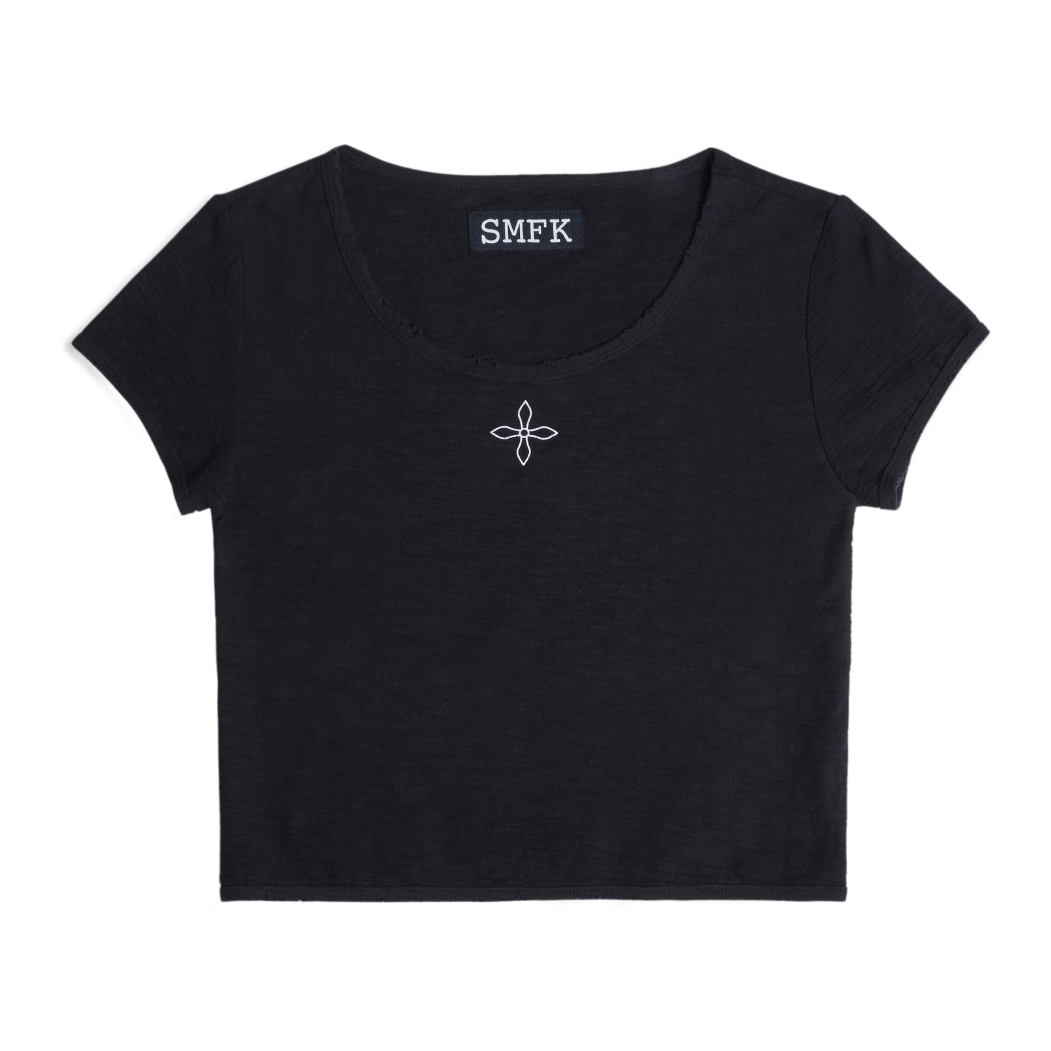 SMFK Compass Black Night Flower Biker Tee Midnight Black | MADA IN CHINA